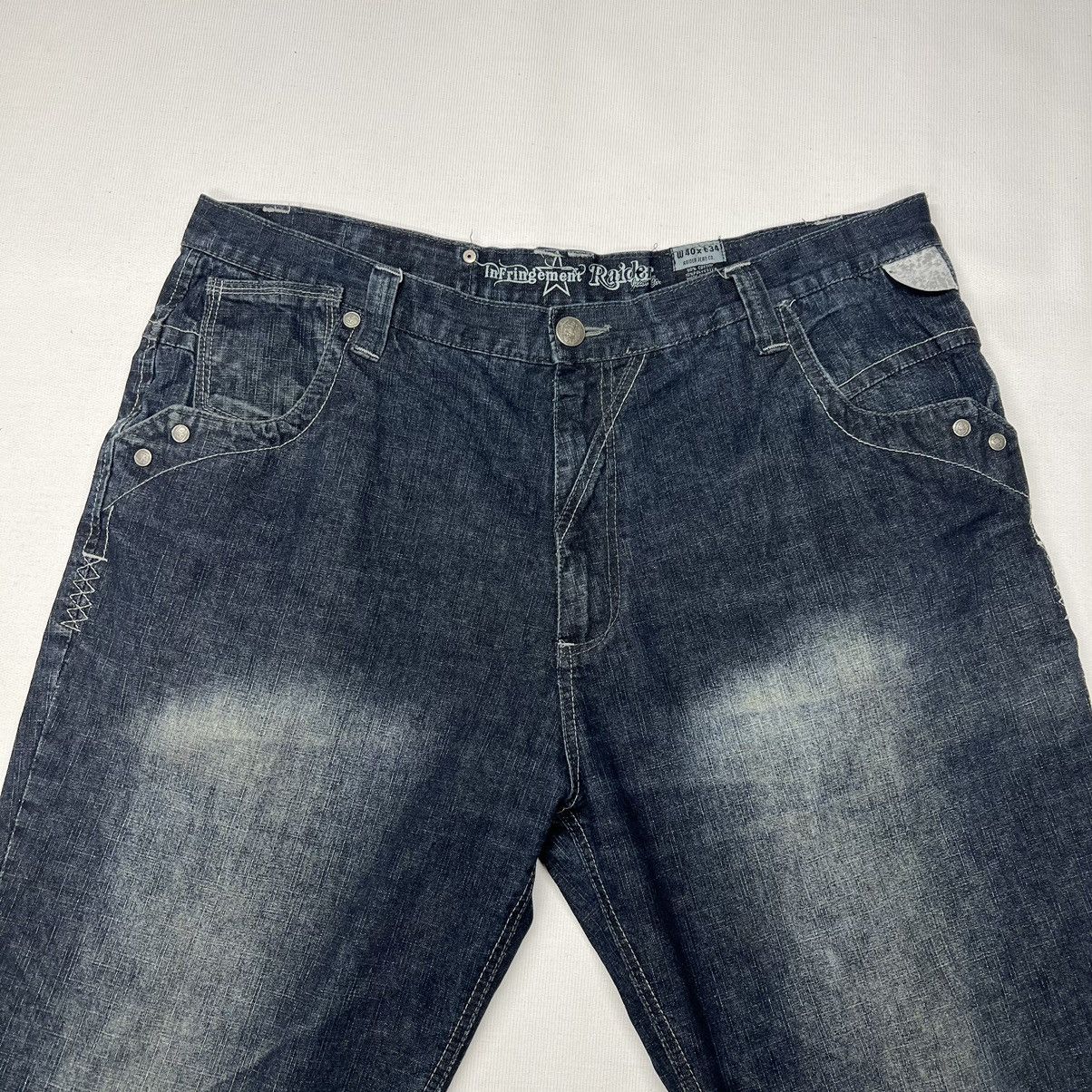 Vintage Infringement Raider Jeans Black Denim Straight Baggy Y2K Size US 40 / EU 56 - 4 Thumbnail