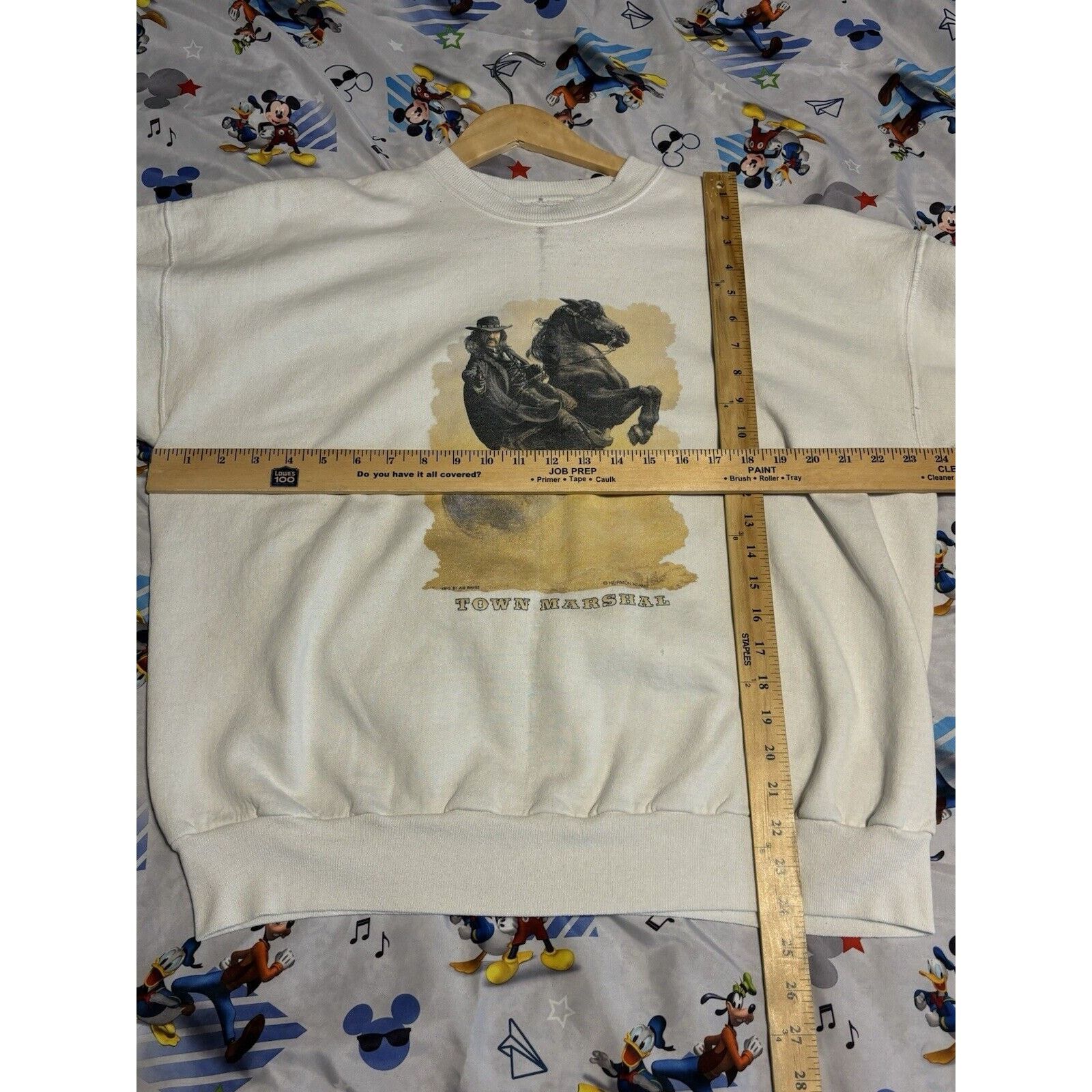 Adams vintage town marshal cowboy white crewneck Hermon Adams Size US L / EU 52-54 / 3 - 8 Thumbnail