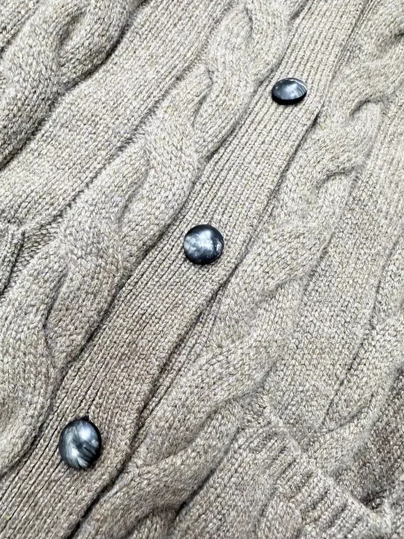 Loro Piana Loro Piana Khaki color textured cable knit sweater cardiga Size S / US 4 / IT 40 - 4 Thumbnail