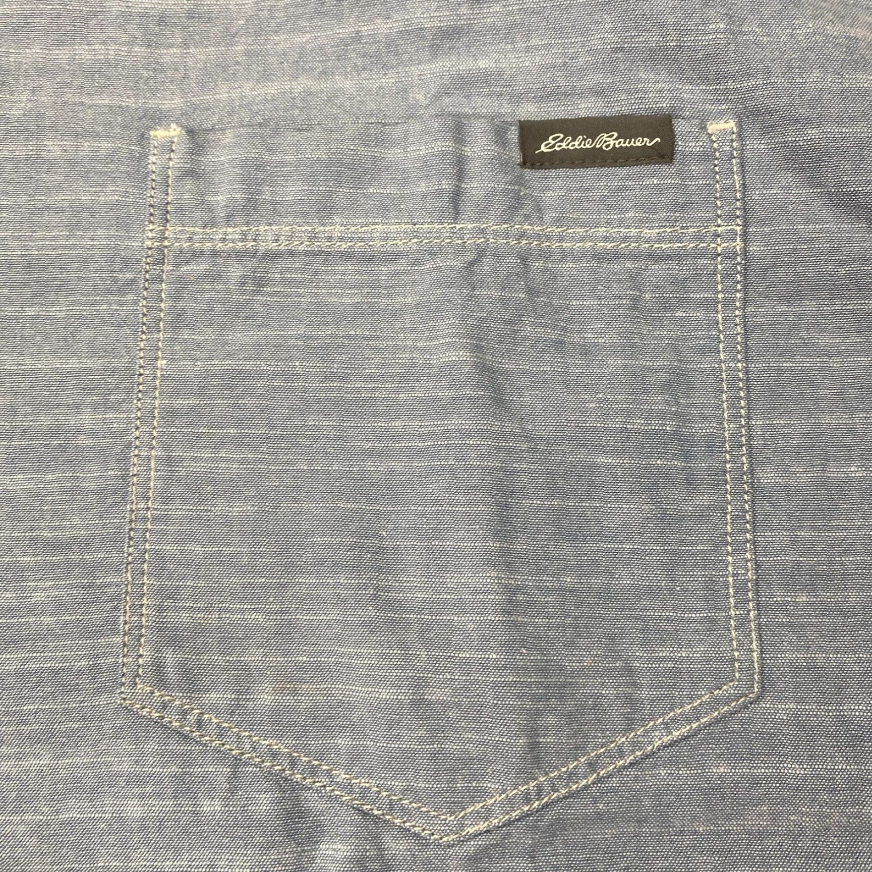 Eddie Bauer Eddie Bauer Shirt Mens XLT Light Blue Chambray Classic Fit Short Sleeve Button-Up Collared Pocketed - Mens Size US XL / EU 56 / 4 - 2 Thumbnail