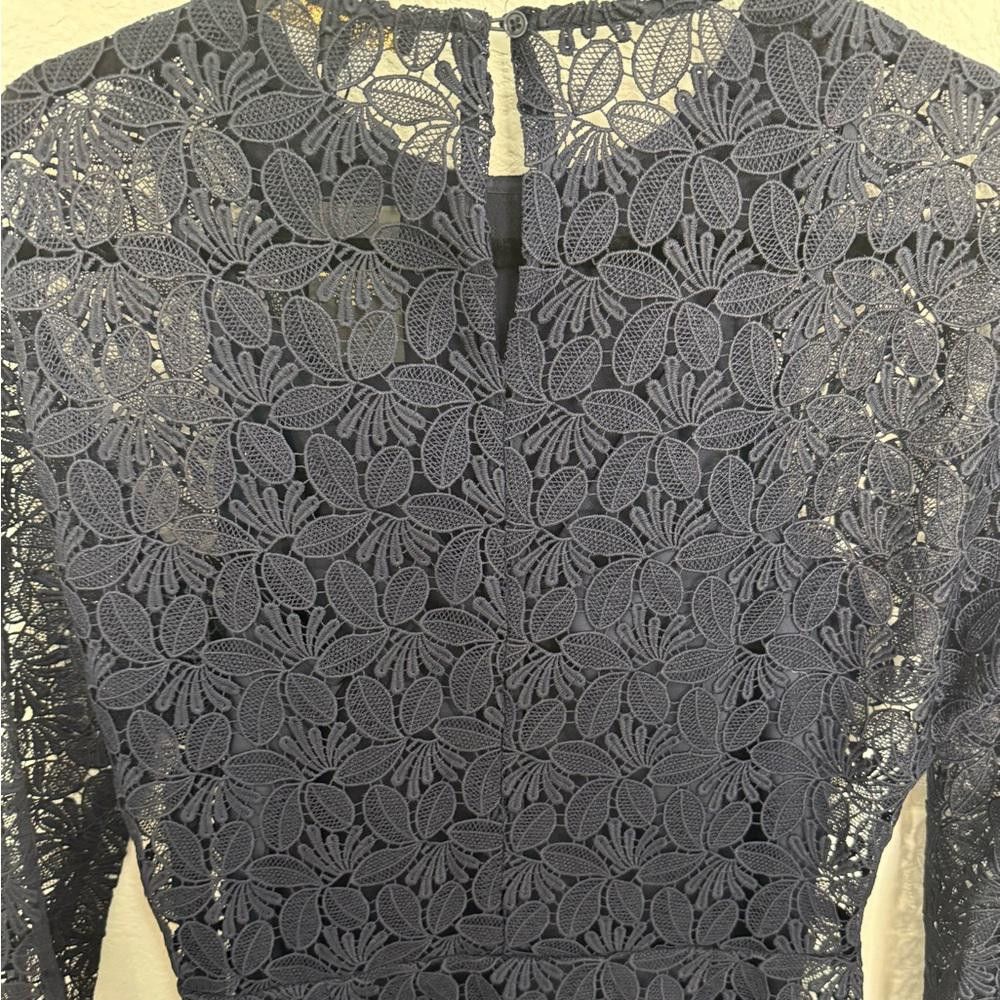 Other Maje Repine Marine Navy Blue Lace Crepe Dress size XL NEW Size XL / US 12-14 / IT 48-50 - 9 Thumbnail