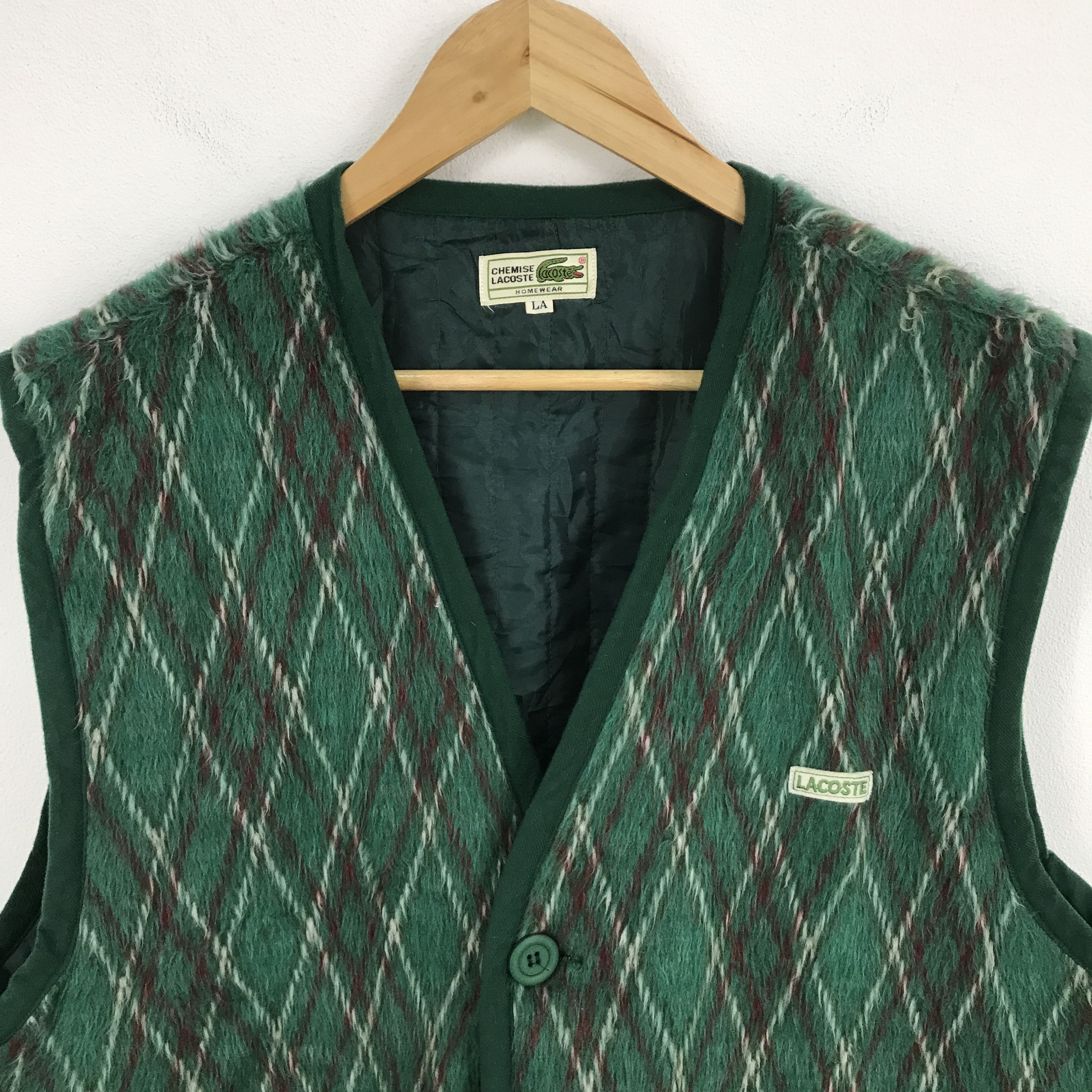 Lacoste × Vintage Vtg Lacoste button wool vests Size US L / EU 52-54 / 3 - 3 Thumbnail