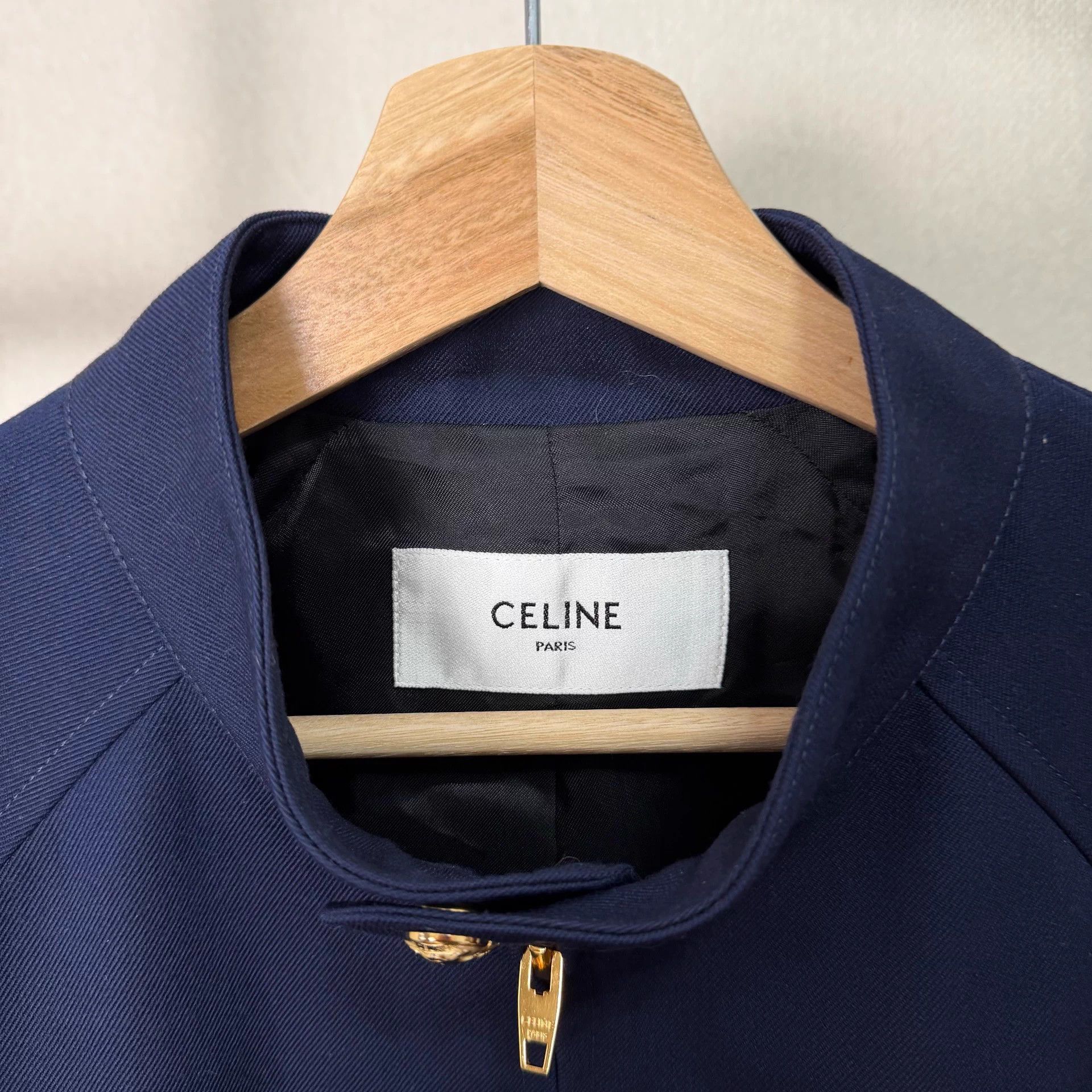Celine CELINE 25ss stand-collar patch-pocket men's blue jacket Size US M / EU 48-50 / 2 - 3 Thumbnail