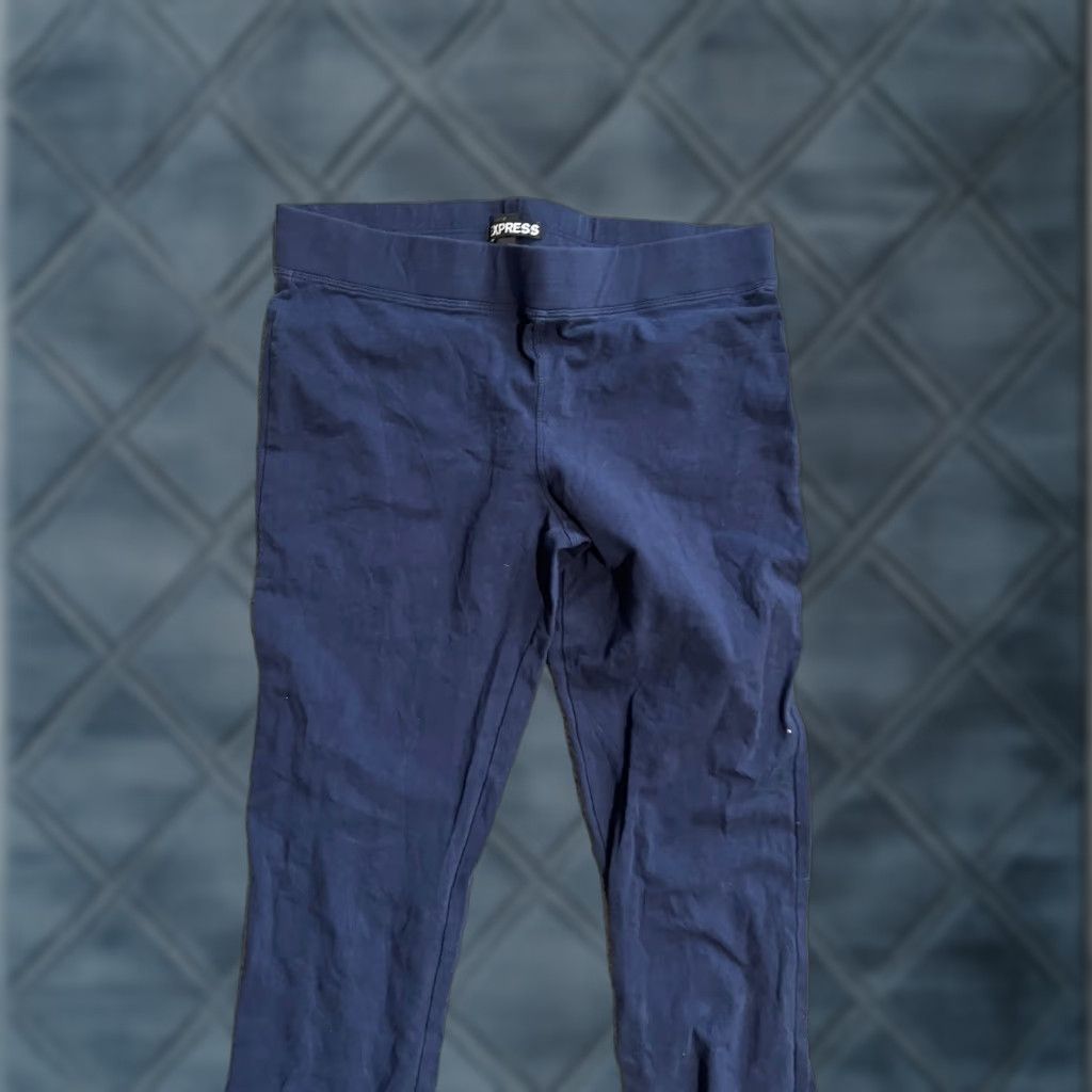 Express VINTAGE Express High Waisted Flare Wide Leg Leggings Navy Blue Small Size 28" / US 6 / IT 42 - 1 Thumbnail