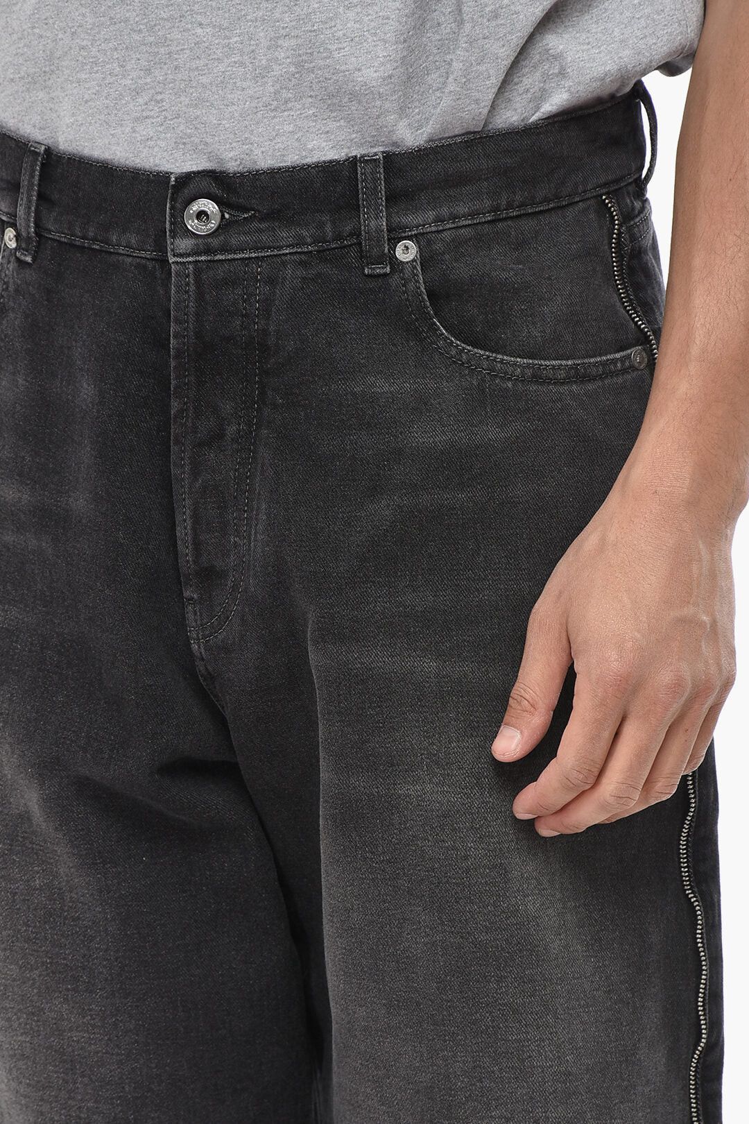Off-White og1mm0526 Loose Fit Washed Denim Jeans in Black Size US 32 / EU 48 - 3 Thumbnail