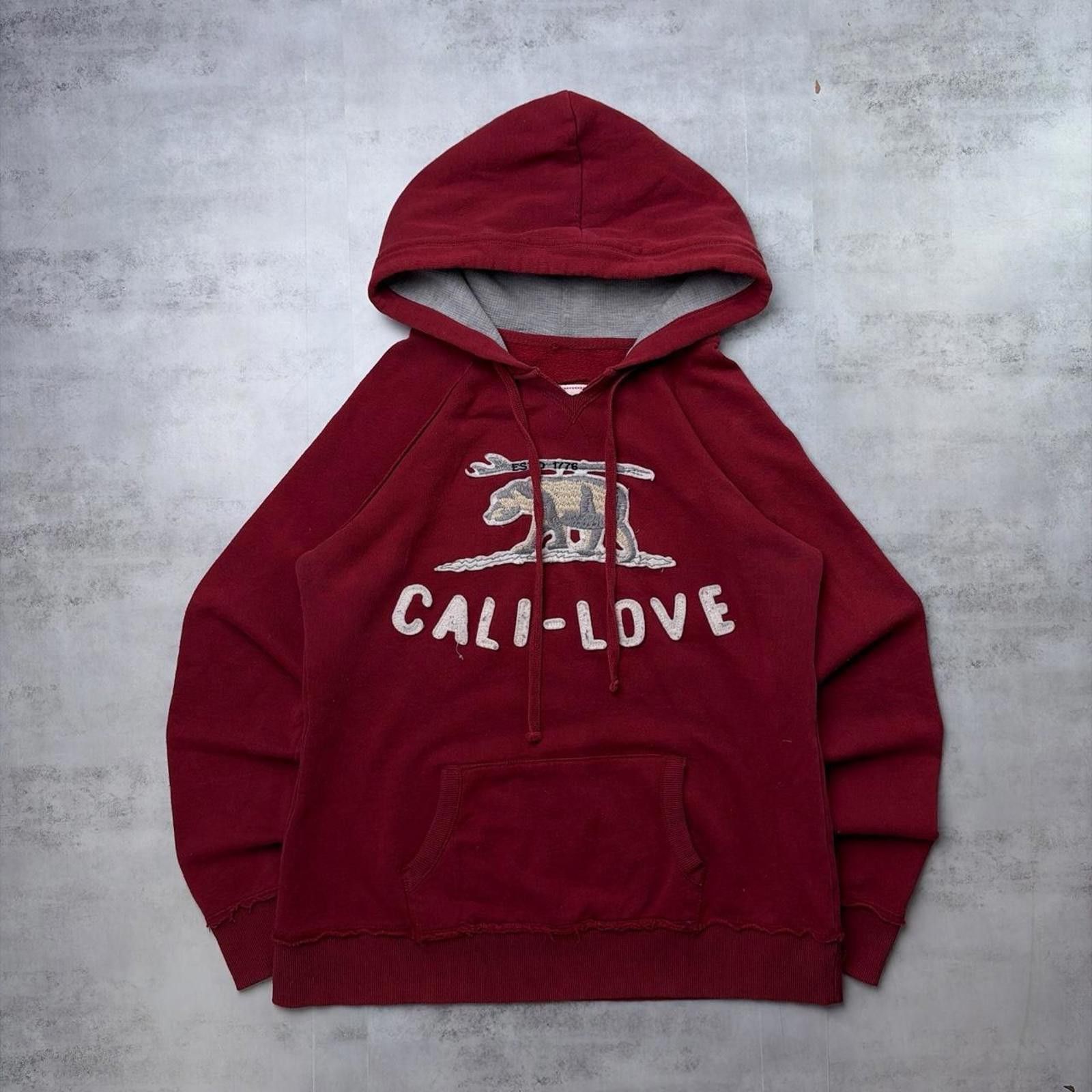 Other Y2K Burgundy Reflex Grunge Skater Cali Thermal Hoodie Size L / US 10 / IT 46 - 1 Thumbnail