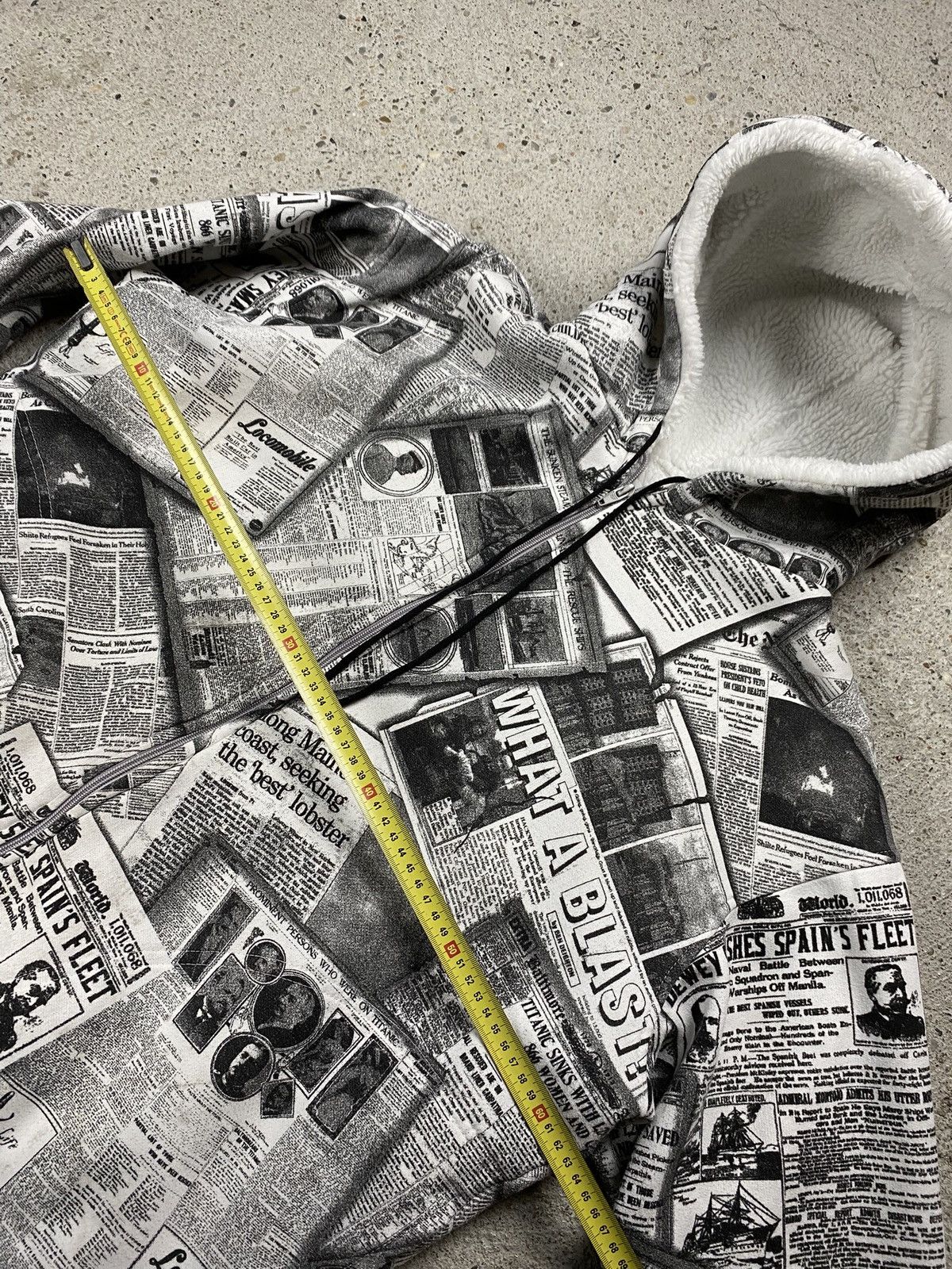 Japanese Brand Japan style hoodie newspapers full print zip vintage y2k Size US L / EU 52-54 / 3 - 16 Thumbnail