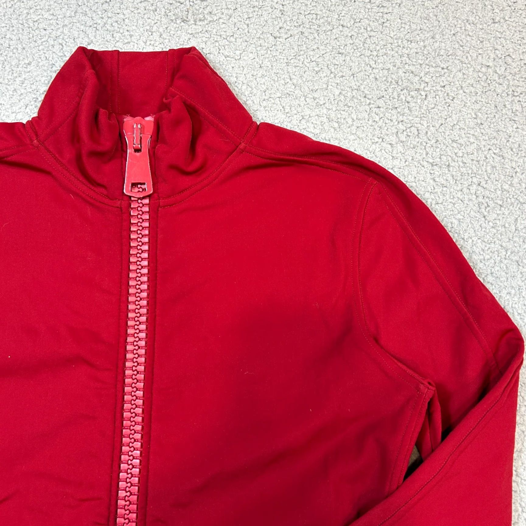 Vintage Authier Jacket Womens Full Zip Mock Neck Casual Training Red Size L (46) Regular Cotton Blend Track Jacket Activewear Womens Red L Size L / US 10 / IT 46 - 2 Thumbnail