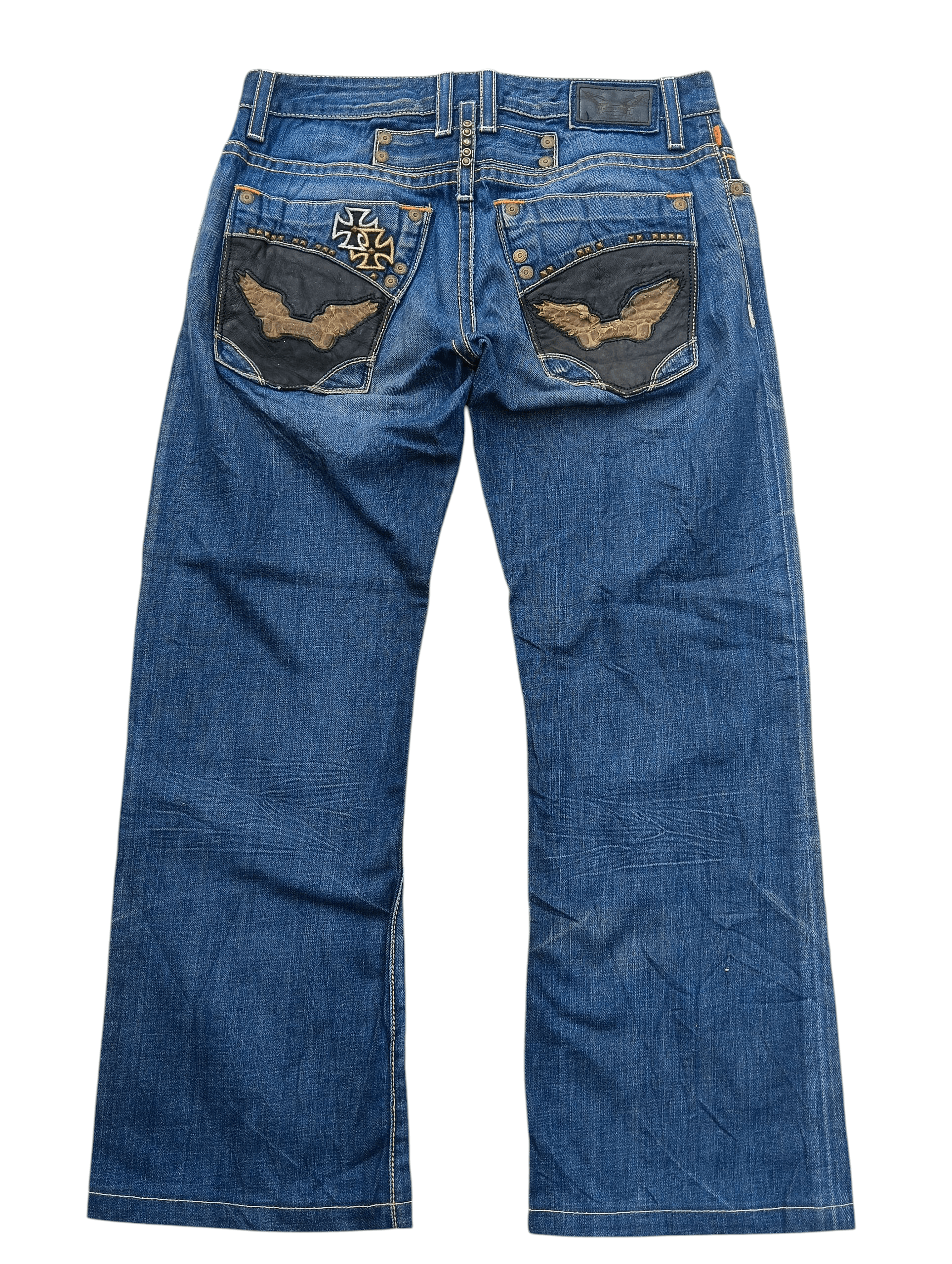 Robins Jeans Robins Jeans Studded Cross Embroidery Claw Mark Jeans Size US 32 / EU 48 - 3 Thumbnail