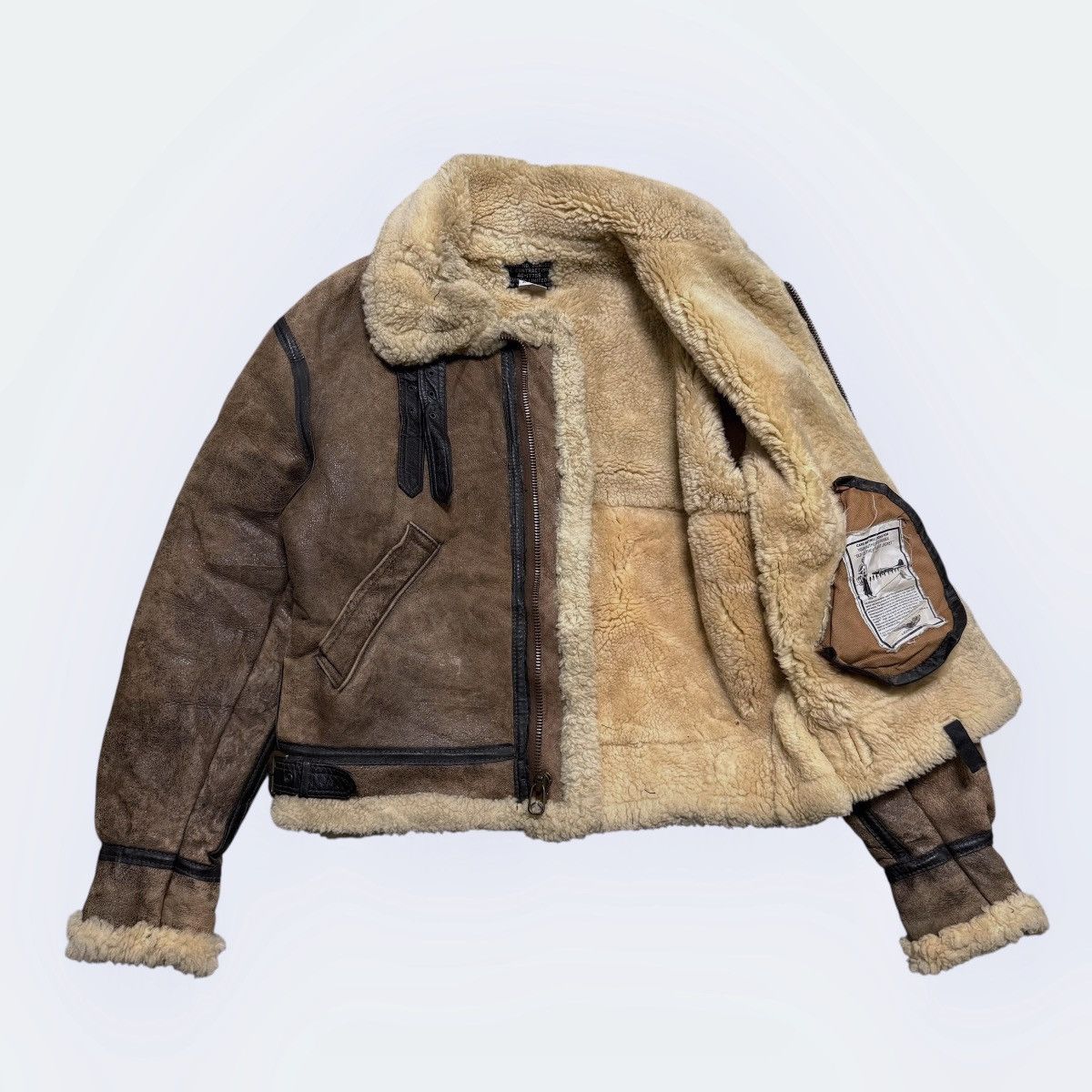 Avirex Vintage 80s Avirex Scovill Zipper Sheepskin Mouton B3 Jacket Size US S / EU 44-46 / 1 - 12 Thumbnail