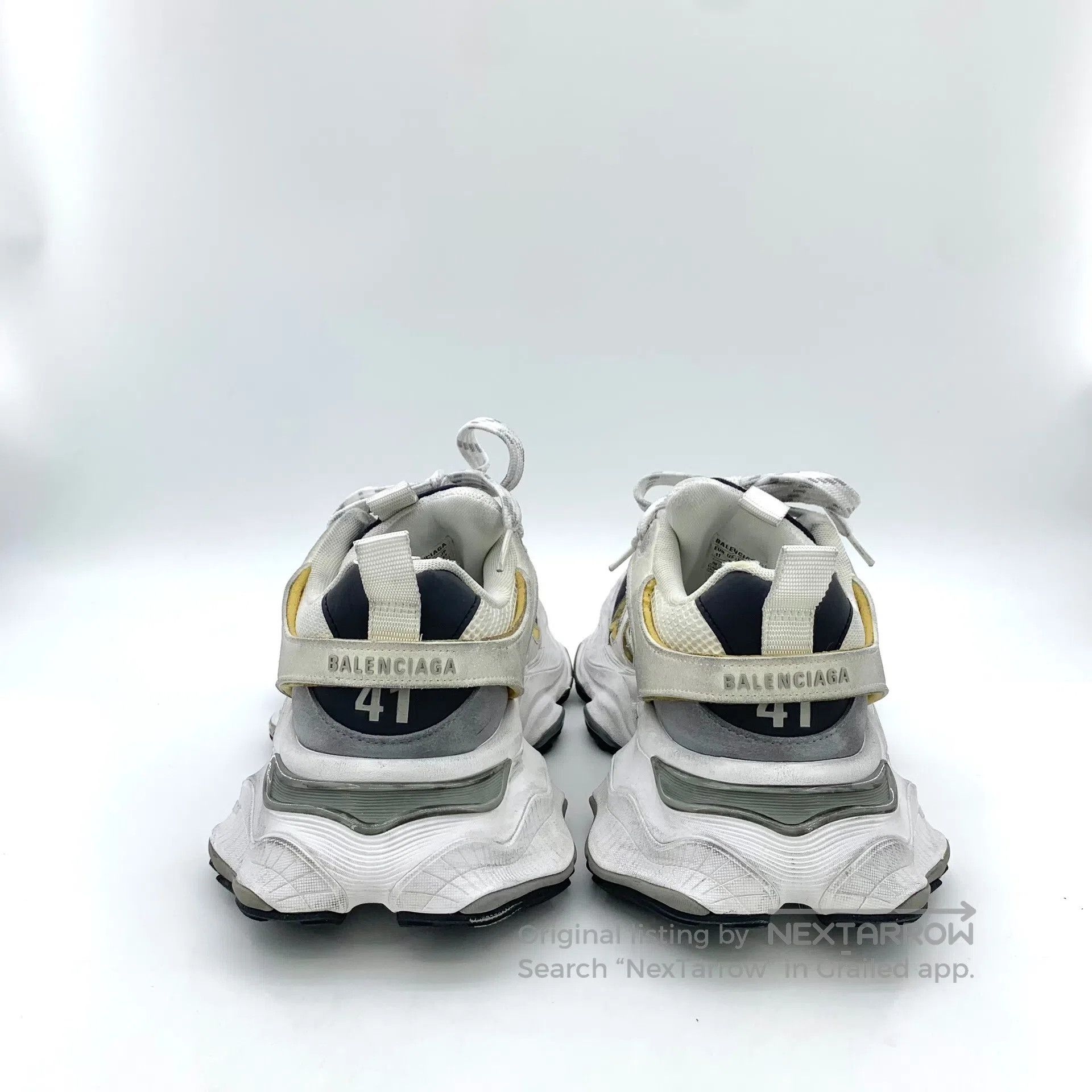 Balenciaga Balenciaga White net fabric lace-up casual flat dad shoes| Size US 8 / EU 41 - 4 Thumbnail