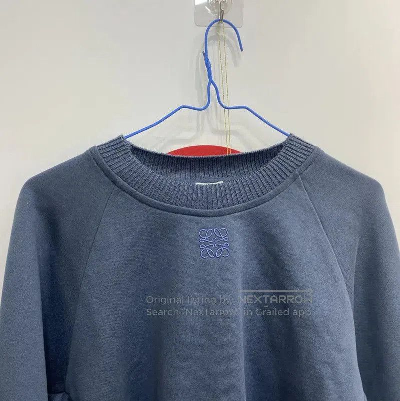 Loewe Loewe Blue Cotton Cropped Long Sleeve Sweatshirt . Size XS / US 0-2 / IT 36-38 - 2 Thumbnail