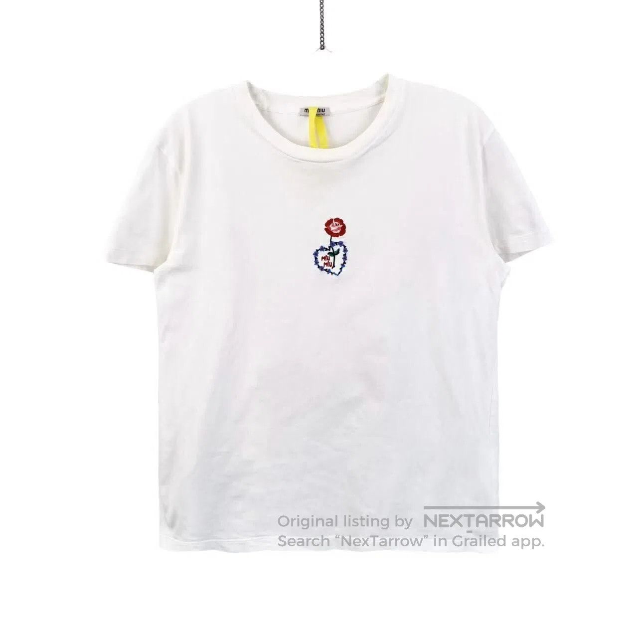 Miu Miu Miu Miu Embroidered logo short sleeves| Size L / US 10 / IT 46 - 1 Thumbnail