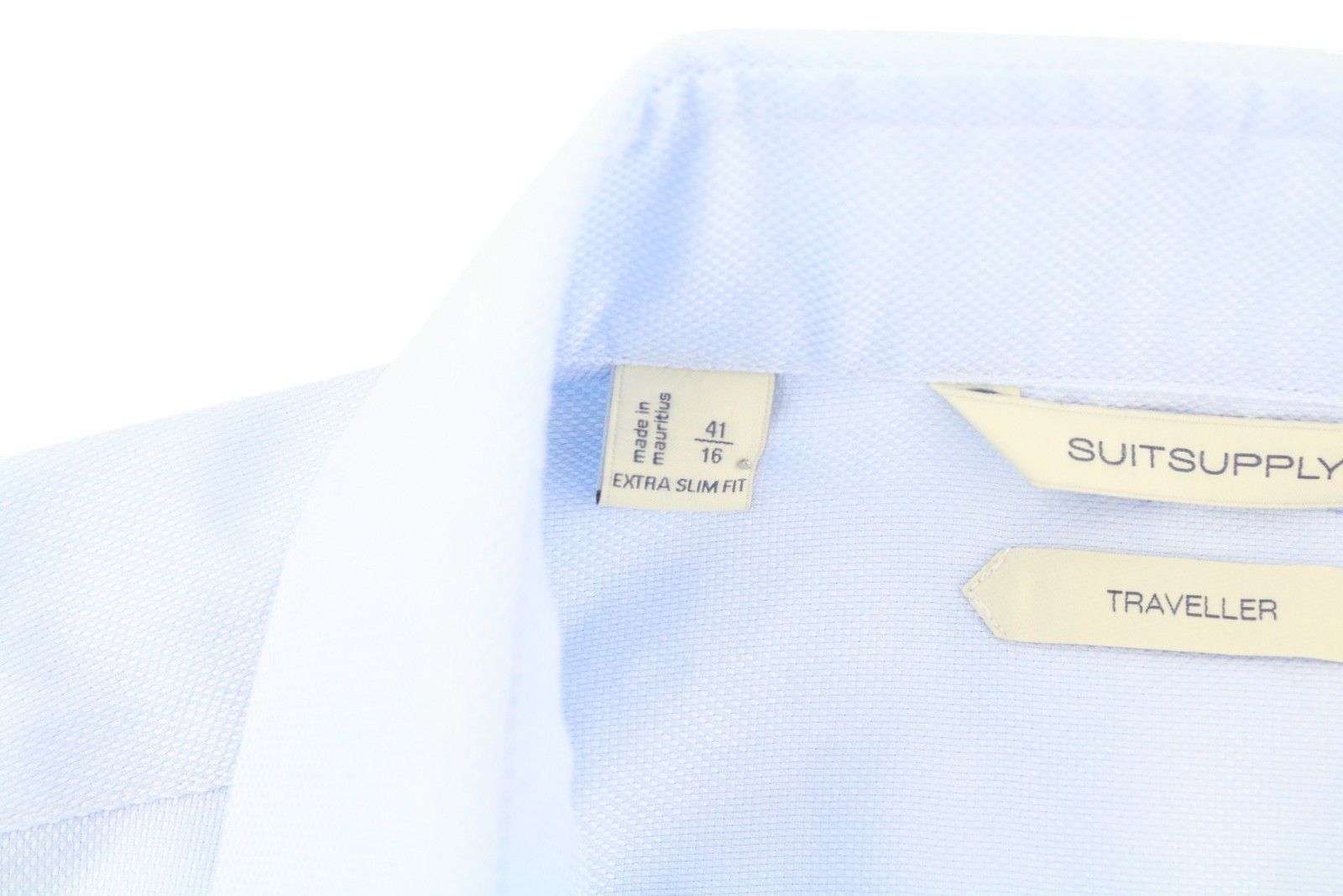Suitsupply TRAVELLER 41/16 Blue Extra Slim Button Shirt 86181 Size 42R - 6 Thumbnail