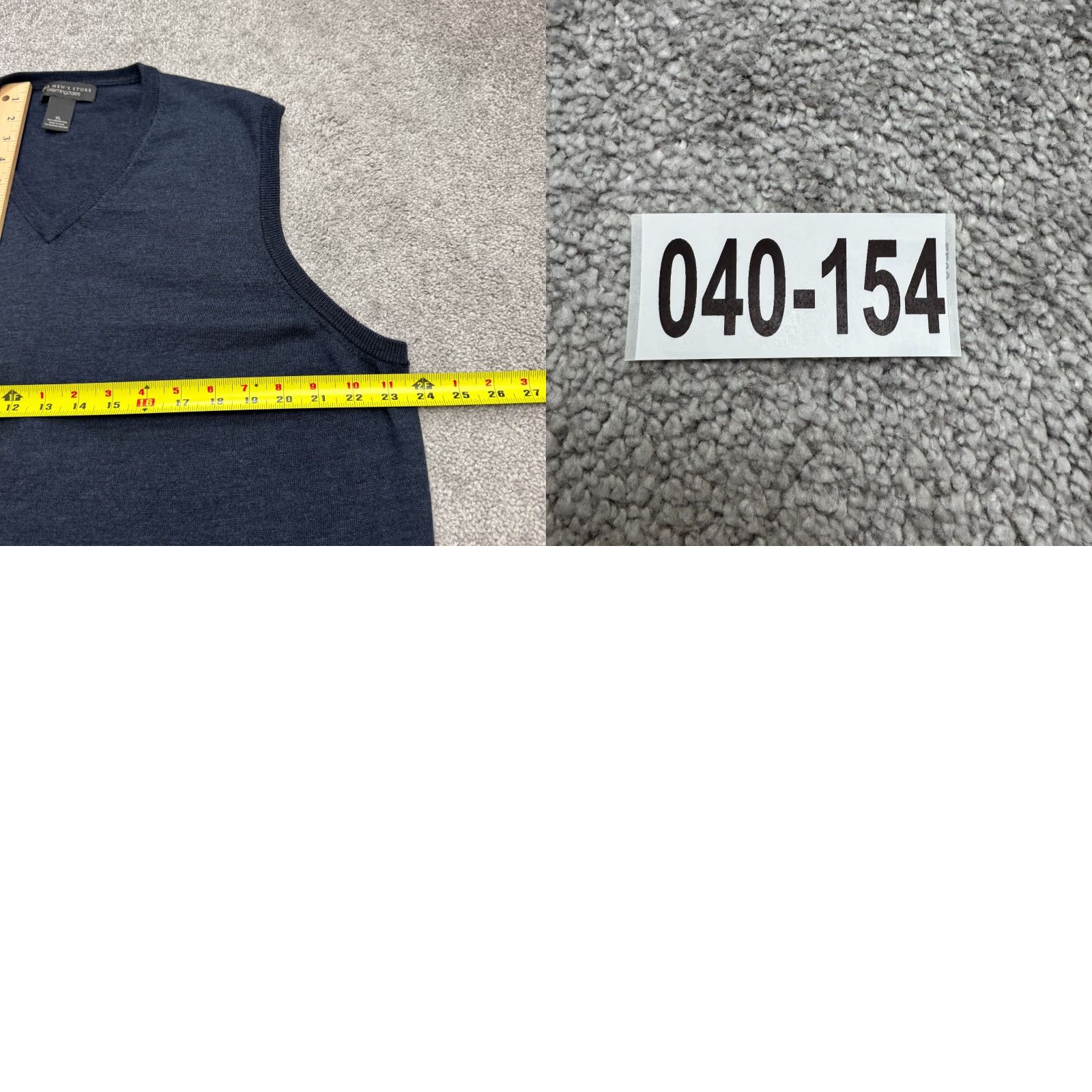 Bloomingdale's Bloomingdale's Merino Wool V-Neck Vest Sweater XL Navy Blue Knit Mens Size US XL / EU 56 / 4 - 8 Thumbnail