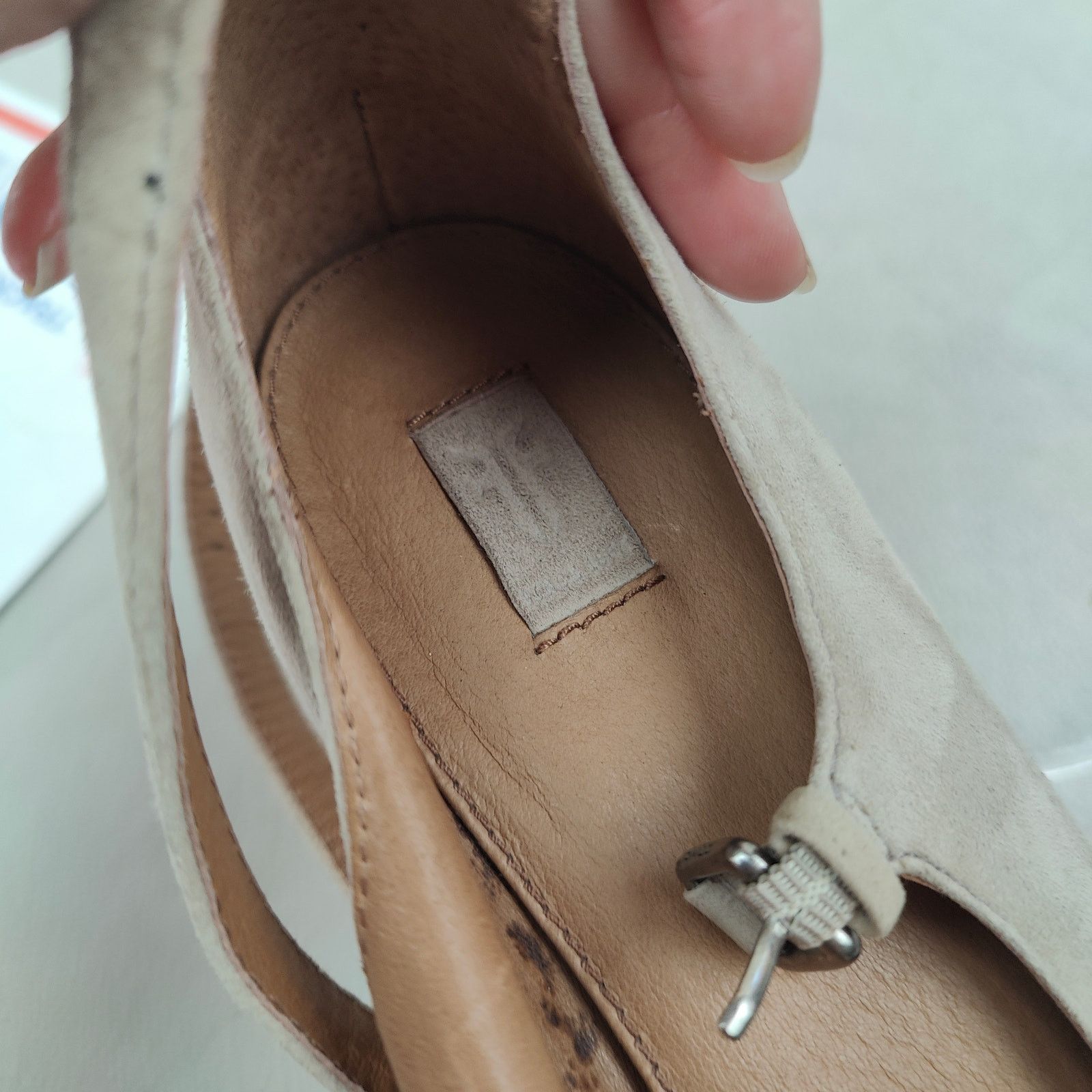 Frye Frye Sienna Cross Ballet Flats Womens 8.5 Taupe Gray Suede Size US 8.5 / IT 38.5 - 7 Thumbnail