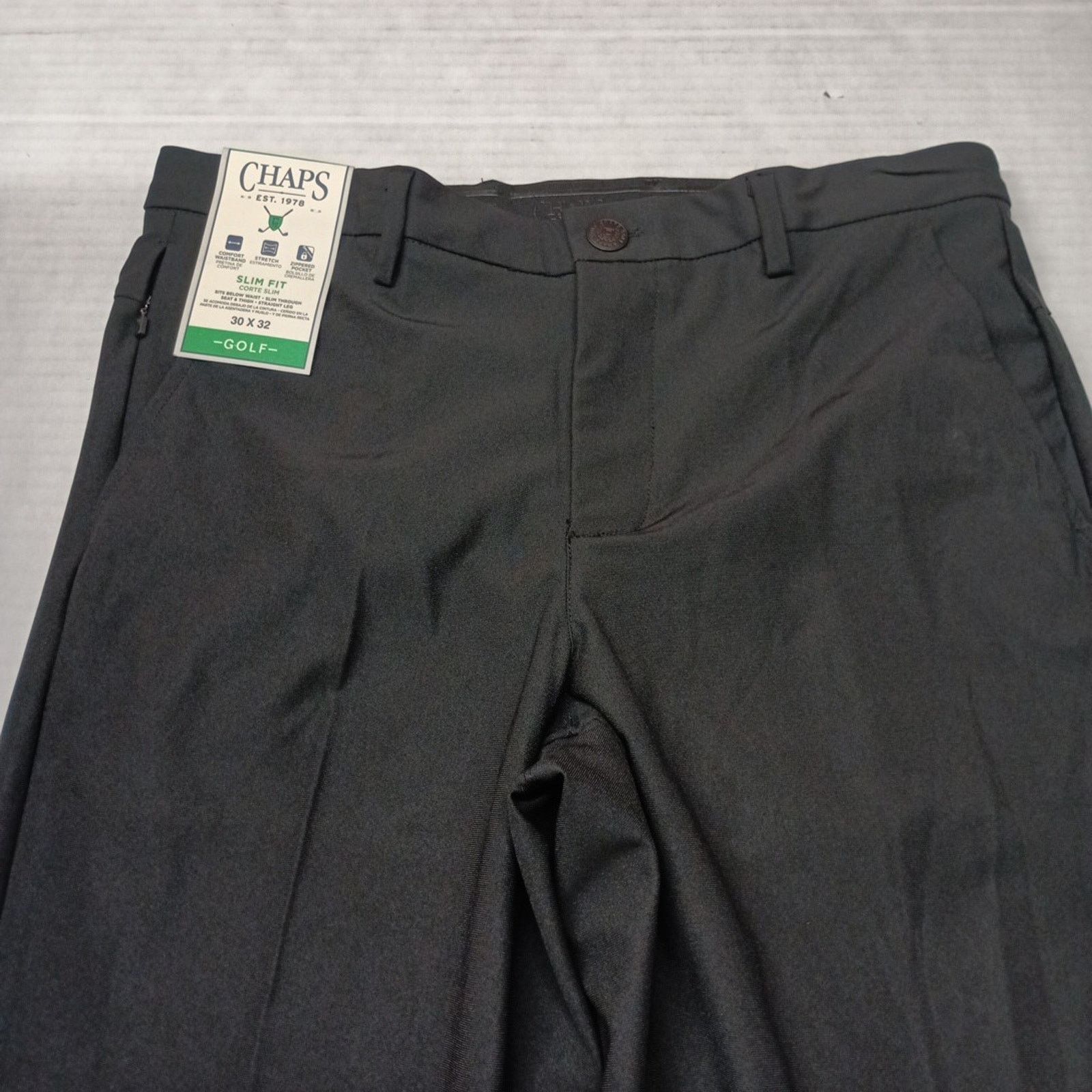 Chaps Chaps Golf Slim Fit Pants Mens 30x32 Black Stretch Waistband Size US 30 / EU 46 - 4 Thumbnail