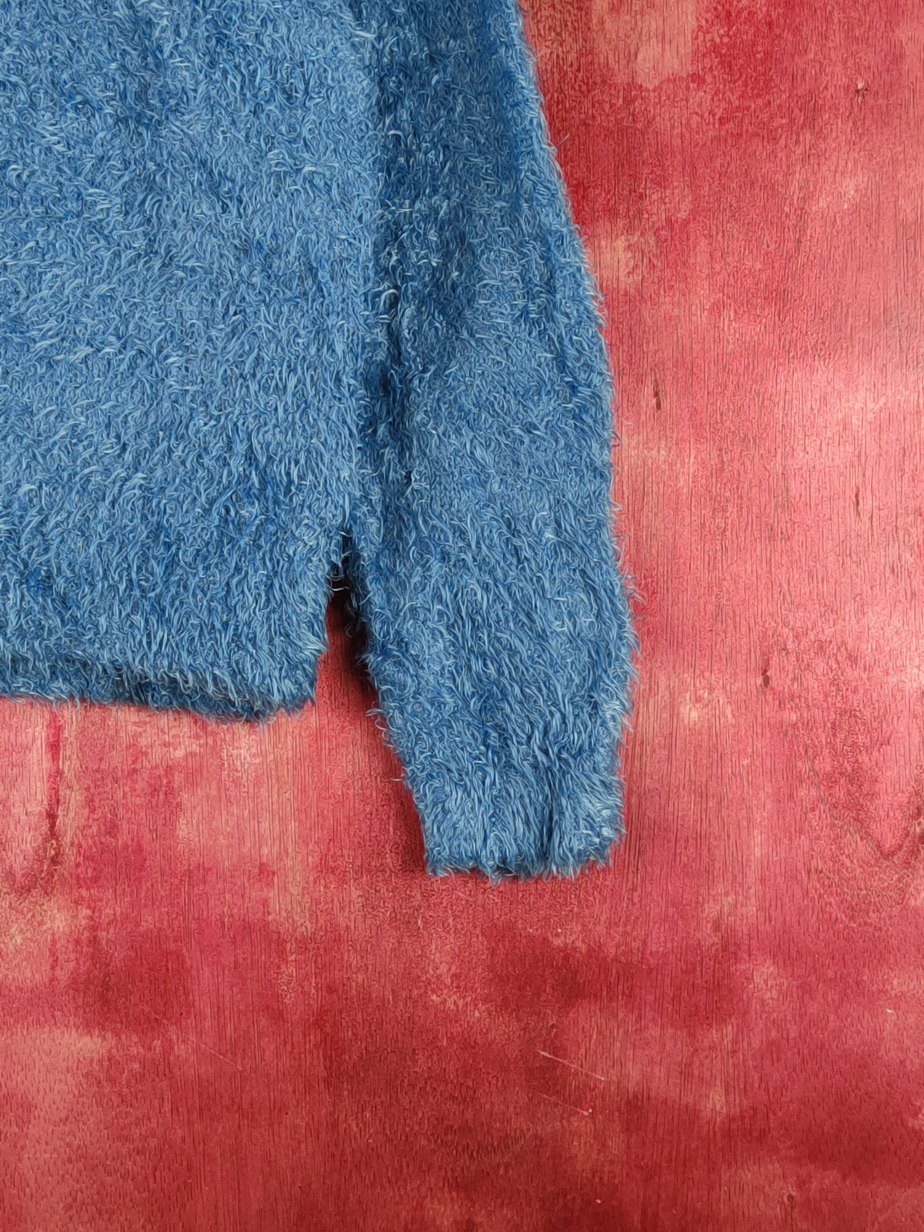 GU GU Blue Shag Shaggy Fur Mohair Knitwear #S1931 Size XS / US 0-2 / IT 36-38 - 6 Thumbnail