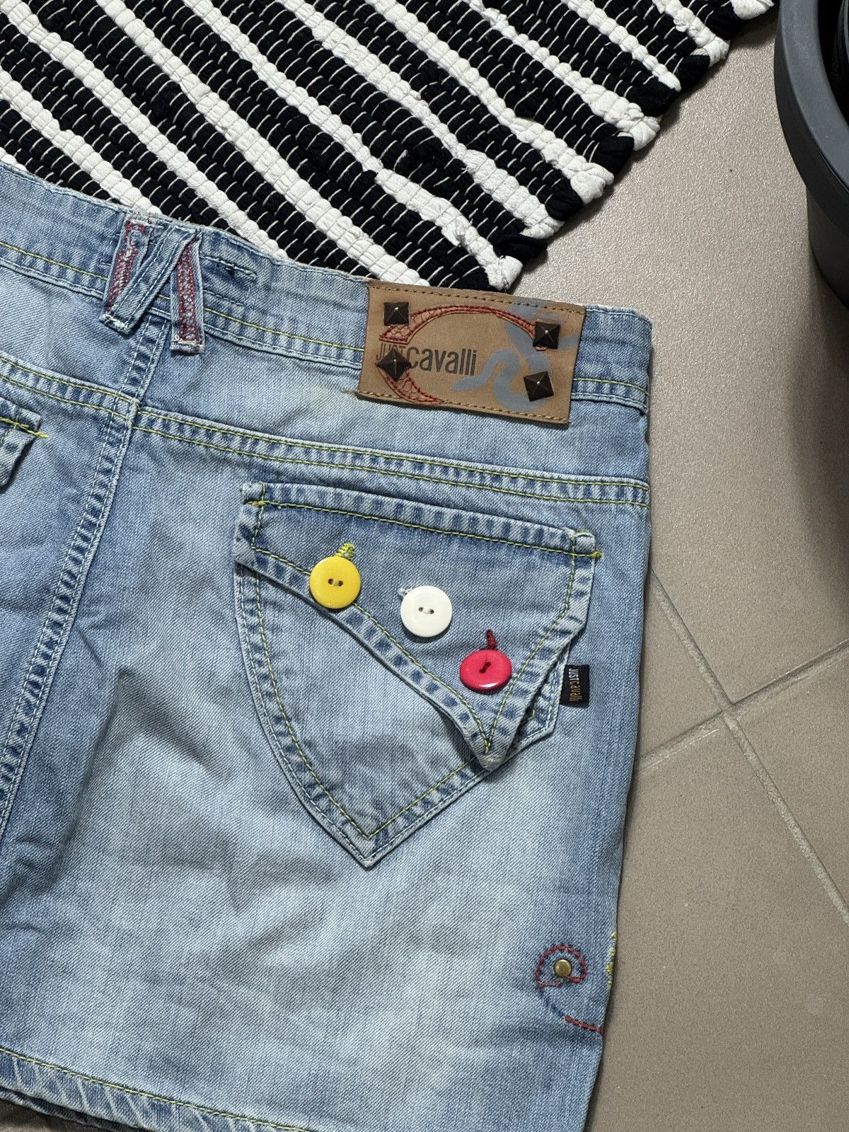 Just Cavalli VINTAGE JUST CAVALLI 2000s MINI DENIM SKIRT Size 29" - 5 Thumbnail
