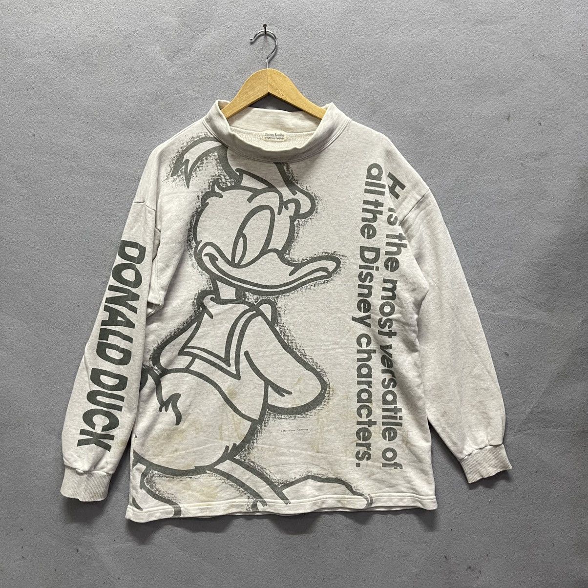 Disney Vintage Mickey Family Donald Duck Mock Neck Sweatshirt 1990s Size US L / EU 52-54 / 3 - 1 Thumbnail
