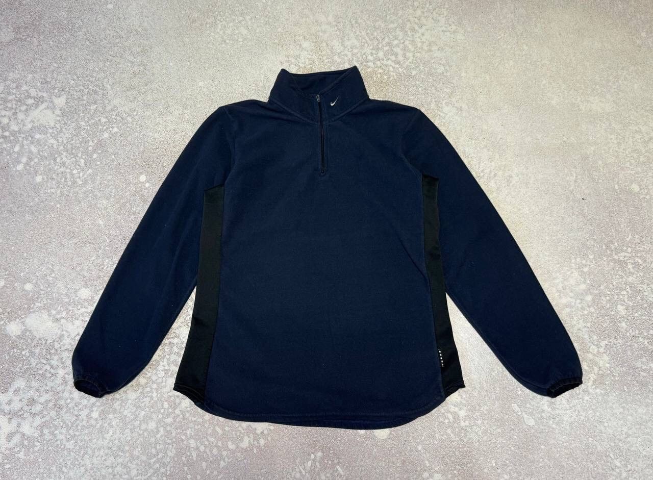 Nike × Vintage Vintage 90s Nike Zip 1/4 Fleece Sweatshirt Swoosh Logo Y2K Size US S / EU 44-46 / 1 - 1 Thumbnail