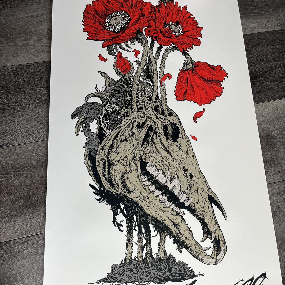 Band Tees Poison the Well 2026 Tour Skull Roses Poster 16x30 Official Size ONE SIZE - 2 Thumbnail