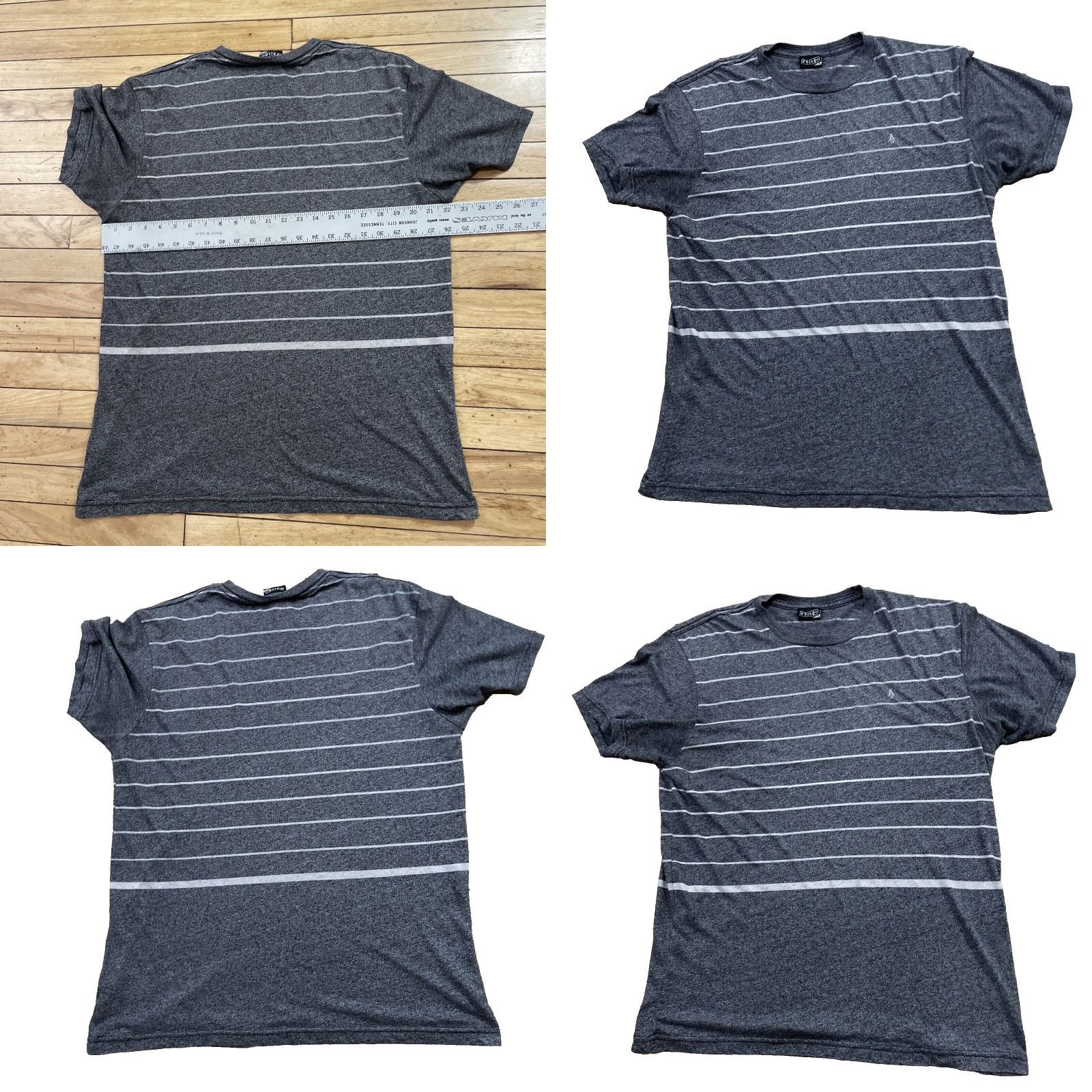Volcom Volcom Stone vtg Y2k T Shirt XL Gray Striped Stretch Skate Surf Beach Grunge Tee Mens Size US XL / EU 56 / 4 - 8 Thumbnail