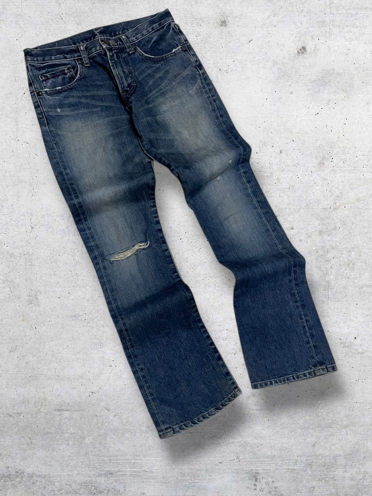 Japanese Brand VINTAGE RNA PUNK JAPAN OG 90S DESIGNER FLARED RIPPED DENIM Size US 28 / EU 44 - 2 Thumbnail