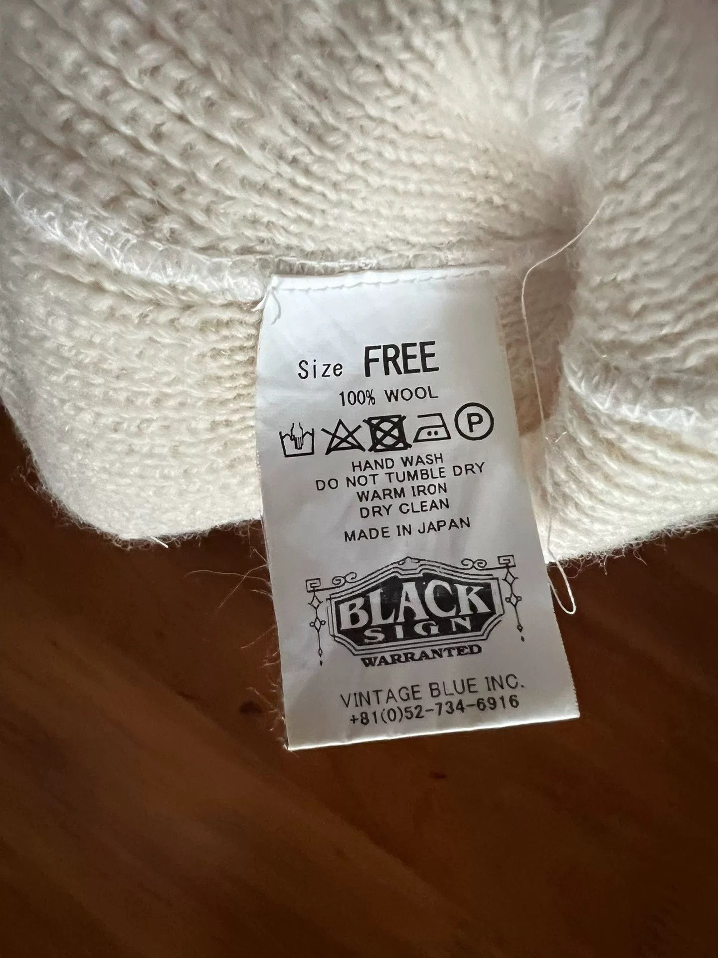 BLACK SIGN Black Sign 100% Wool Knit Cap Size ONE SIZE - 6 Thumbnail
