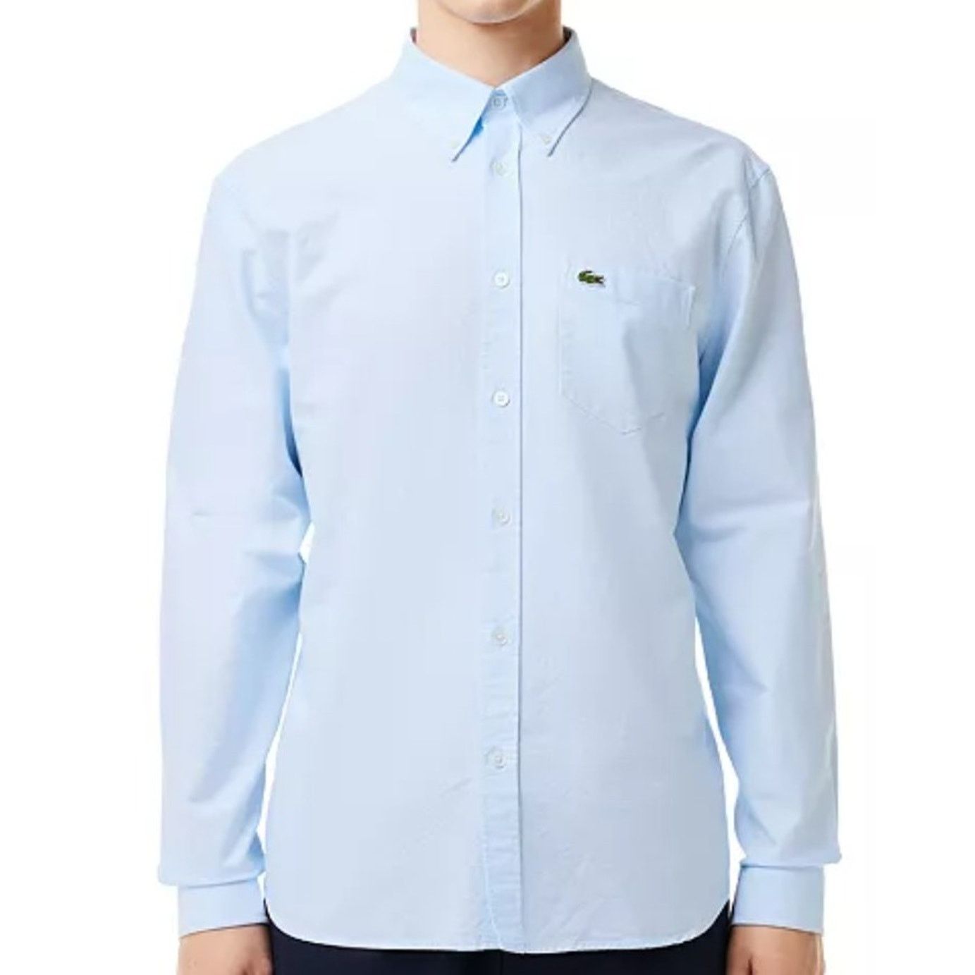Lacoste Lacoste Mens Buttoned Collar Oxford Cotton Shirt Small Blue Size US S / EU 44-46 / 1 - 1 Thumbnail
