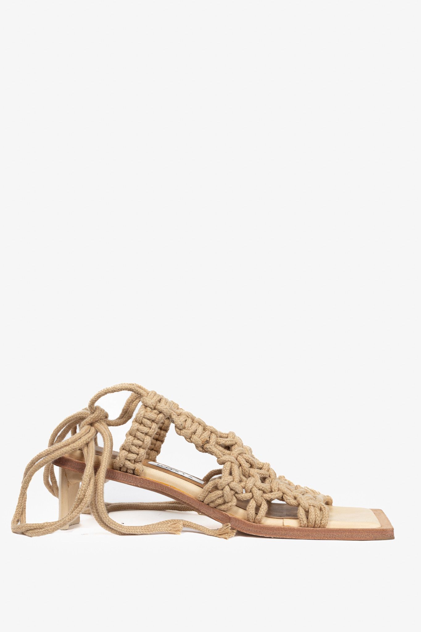Miista Miista Annie Coffee Milk Crochet Slingback Sandals Size US 7.5 / IT 37.5 - 1 Thumbnail