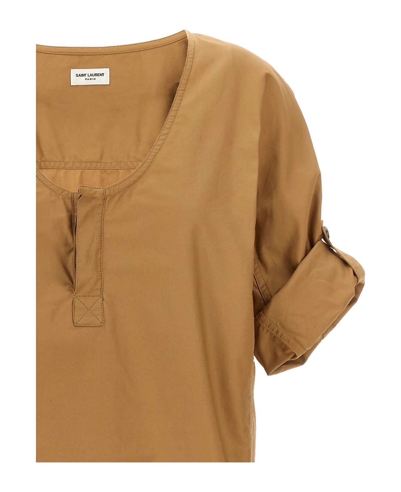 Saint Laurent Paris o1y0126 Blouse in Camel Size M / US 6-8 / IT 42-44 - 4 Thumbnail