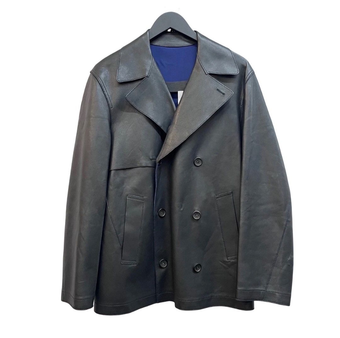 Balenciaga Balenciaga Paris Leather Peacoat – Men’s Size 44 Size US S / EU 44-46 / 1 - 1 Thumbnail