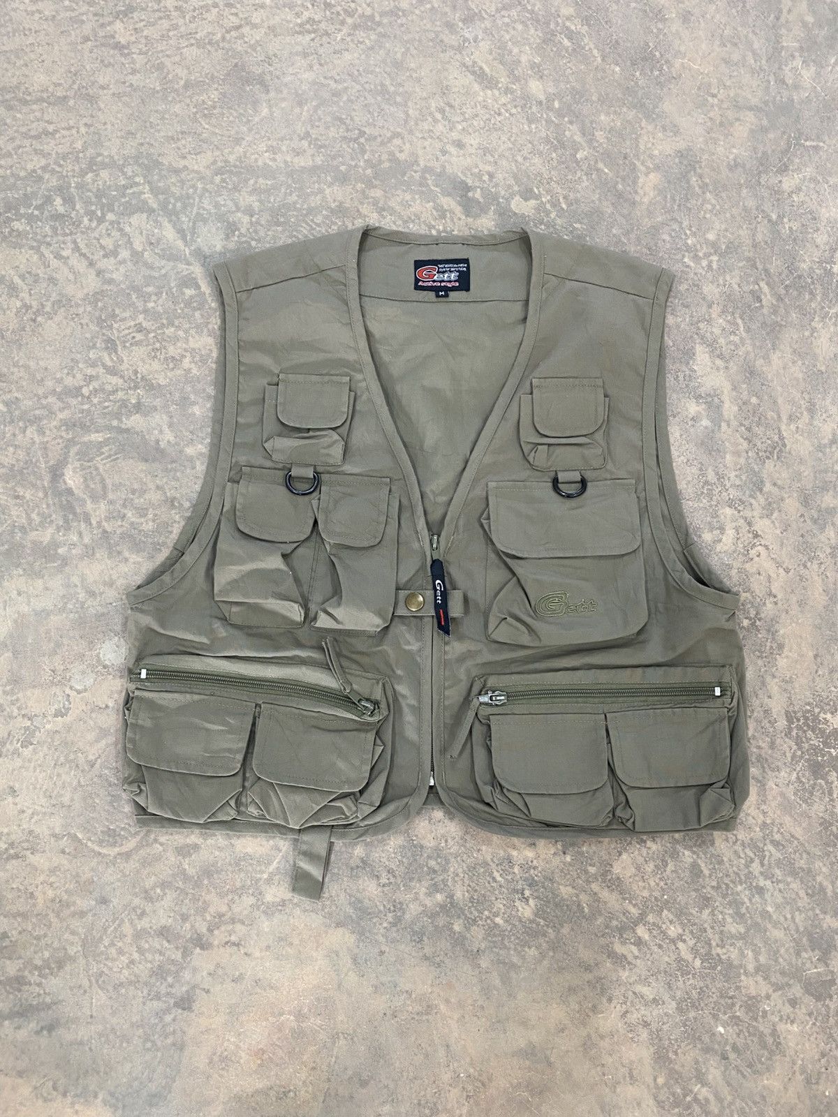 Japanese Brand Gett Utility Cargo Vest Multi Pocket Vest Army 90s Size US M / EU 48-50 / 2 - 15 Thumbnail
