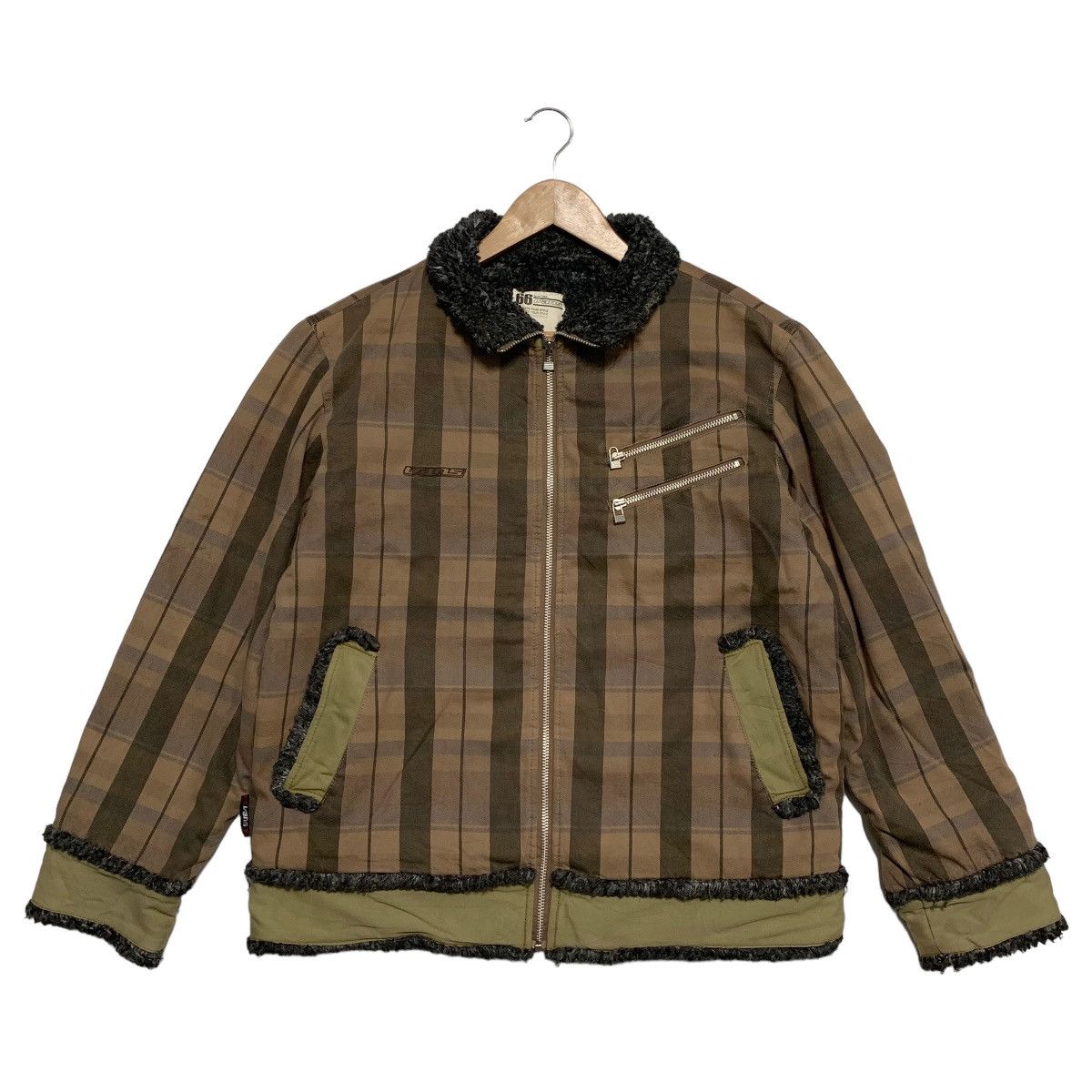 image of Vans Plaid Jacket in Brown, Men's (Size Small)