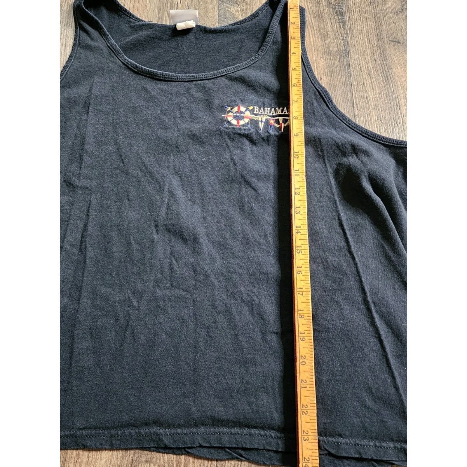 Vintage VINTAGE Mofo USA Bahamas Embroidered Travel Destination Tank Top Shirt Unisex Adults XL Black 90s Beach Cropped Sleeveless T-Shirt Size US XL / EU 56 / 4 - 2 Thumbnail