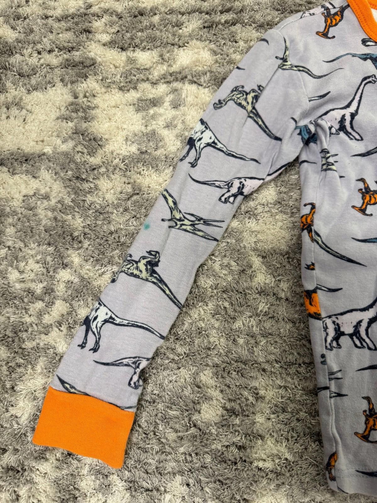 Other Cat & Jack Boys Pajama Set Sz 8 Dinosaur Gray & Orange 2pc Size ONE SIZE - 4 Thumbnail