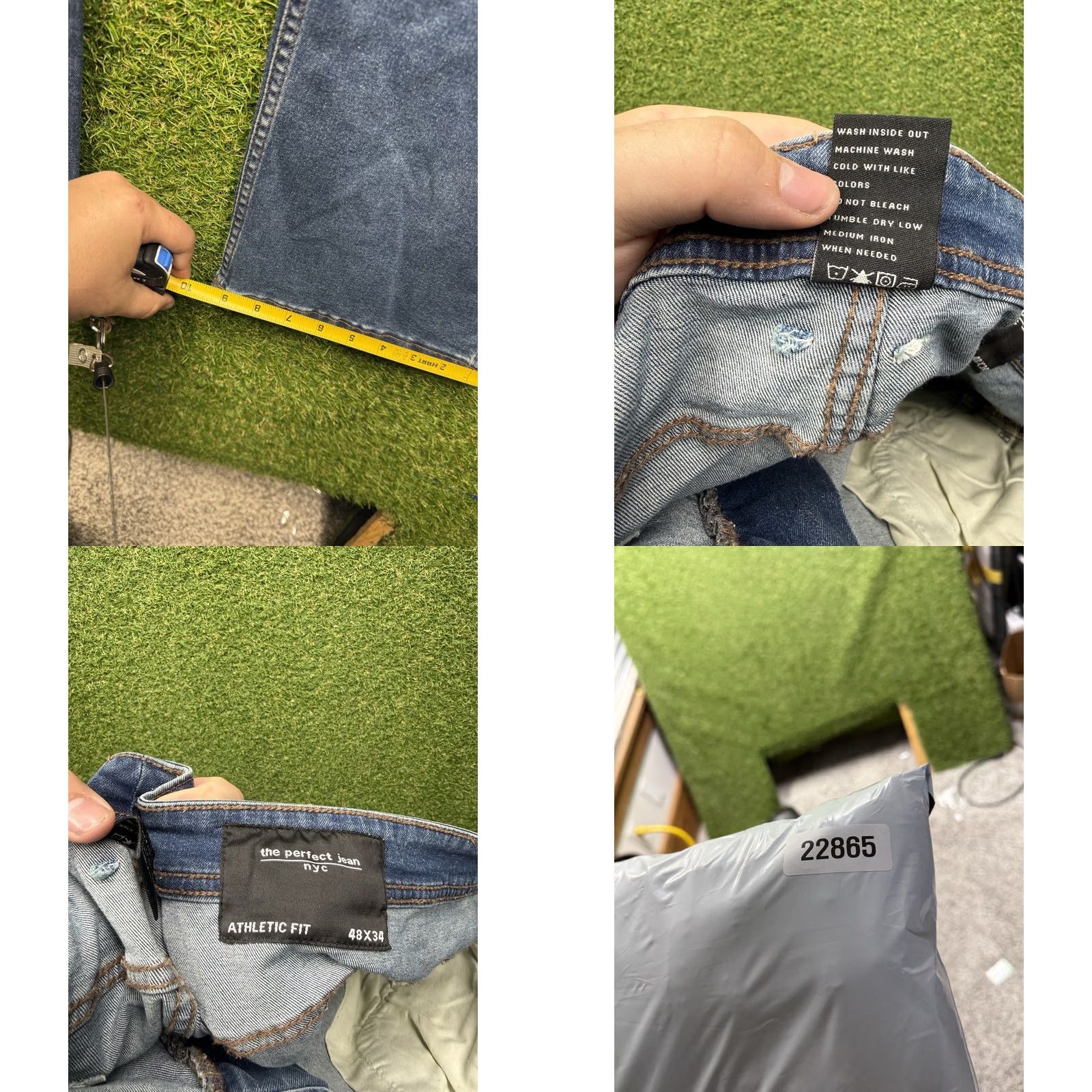Denime nyc the perfect jean Athletic Fit Stream Blue Medium Wash Jeans 48x34 Mens Regular Blue Nike? Size US 32 / EU 48 - 9 Thumbnail