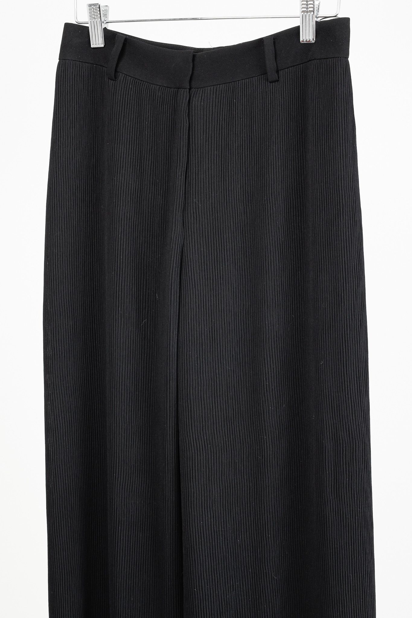 MCQ McQ Black Pleated Wide-Leg Lettuce-Hem Pants Size 26" / US 2 / IT 38 - 3 Thumbnail