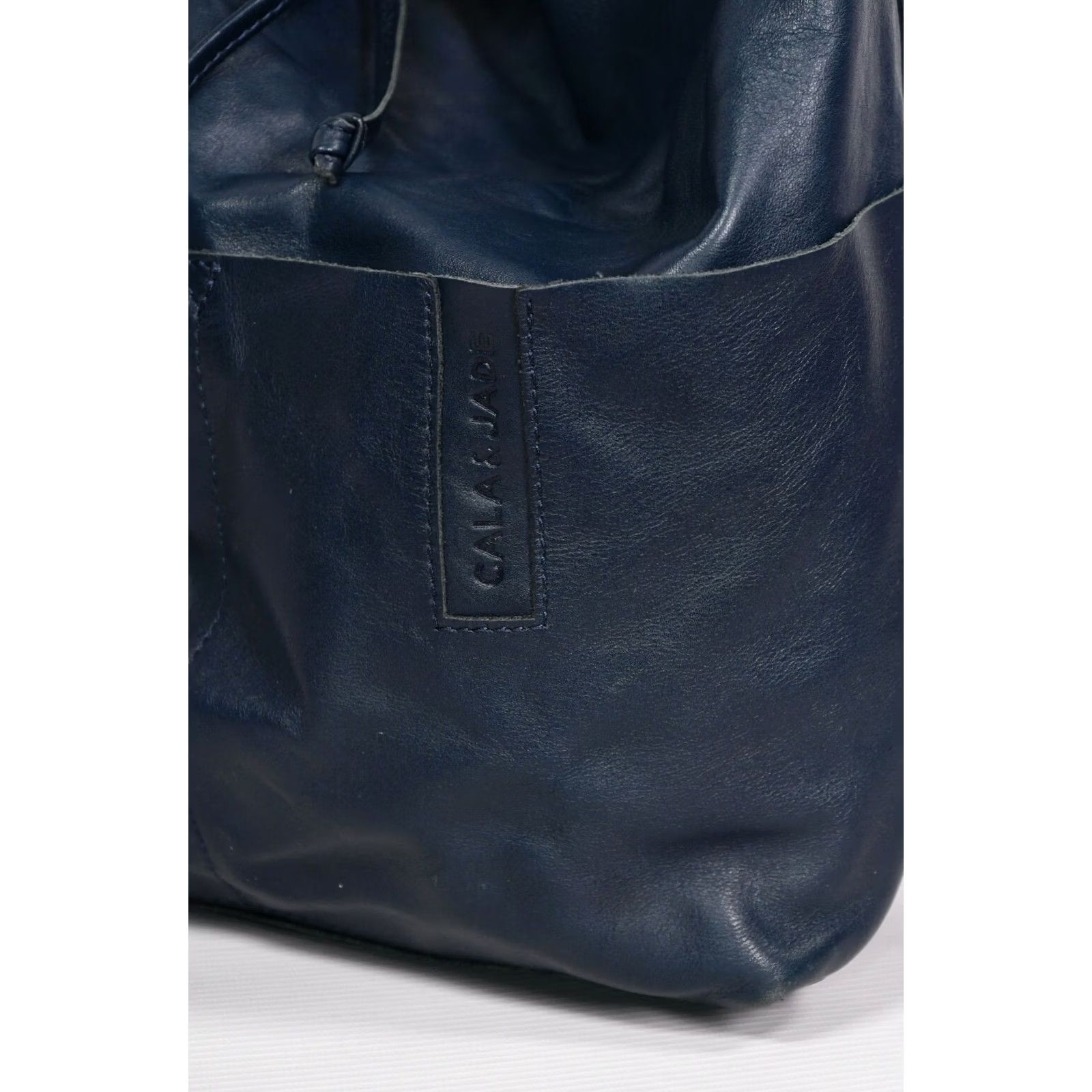 Vintage CALA JADE Blue Leather Shopper Handbag Women Large Crossbody Vintage? No - CALA JADE Leather Exterior Blue Lining Blue 100% Leather Size ONE SIZE - 5 Thumbnail