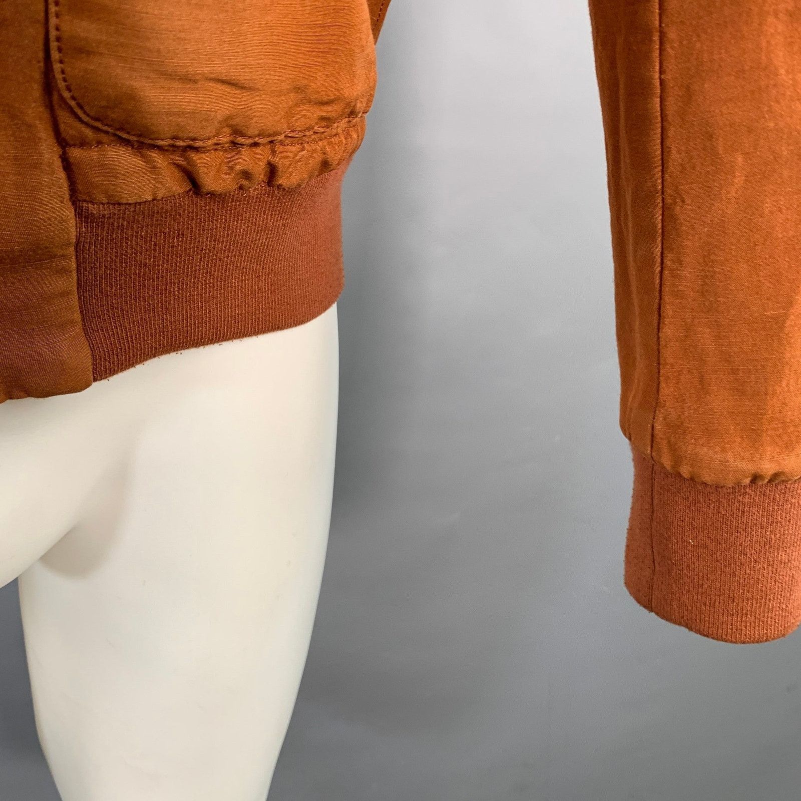 Camoshita CAMOSHITA S Orange Rust Two Pockets Zip Up Bomber Jacket Size US S / EU 44-46 / 1 - 5 Thumbnail
