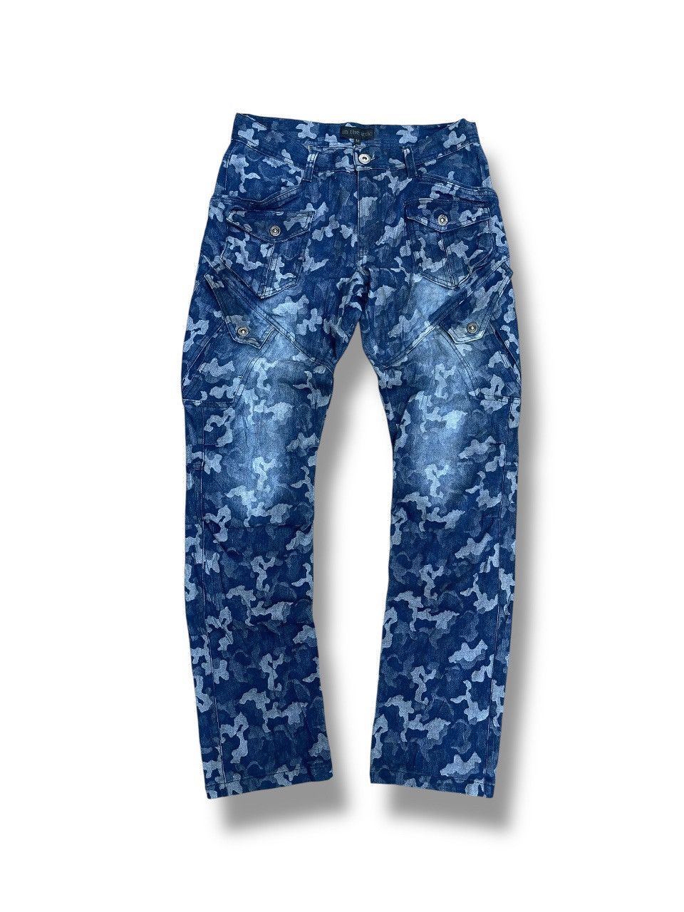 In The Attic In The Attic Multi Pocket Abstract Camo Faded Style Pants Size US 31 - 1 Thumbnail