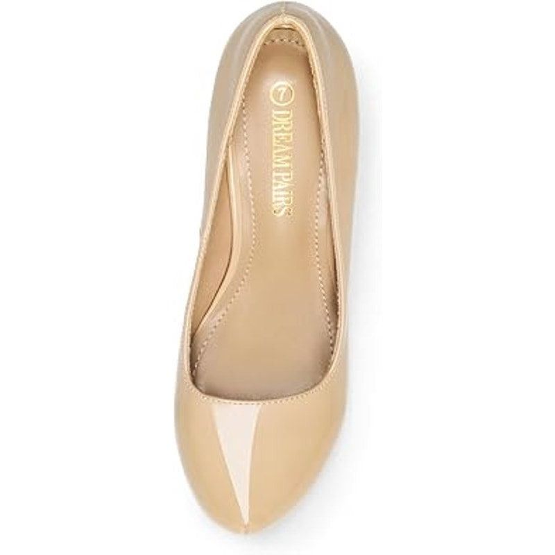 Other Dream Pairs Size 8 Tan Closed Toe 3" Heel Platform Shoes Size US 8 / IT 38 - 3 Thumbnail