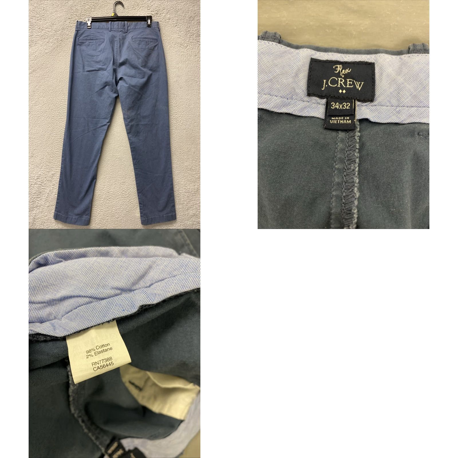 J.Crew VINTAGE J.Crew Men's Slim Pants Casual Travel Chino Indigo Blue 34x32 Size US 34 / EU 50 - 8 Thumbnail