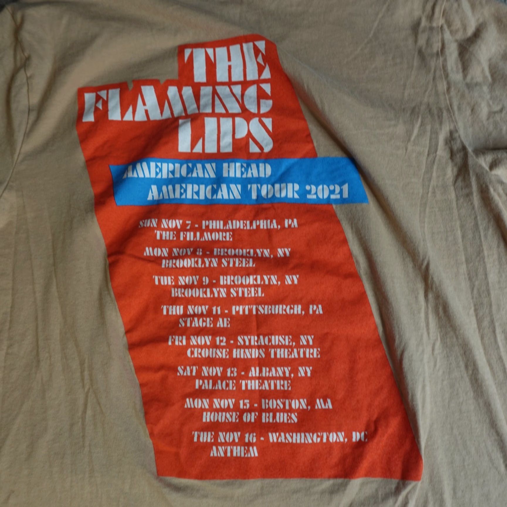 Vintage VINTAGE The Flaming Lips Shirt L Unbranded Tee Beige Graphic Print 2021 The Flaming Lips American Head Tour Double Sided Unisex Adults Mens Womens Size US L / EU 52-54 / 3 - 4 Thumbnail