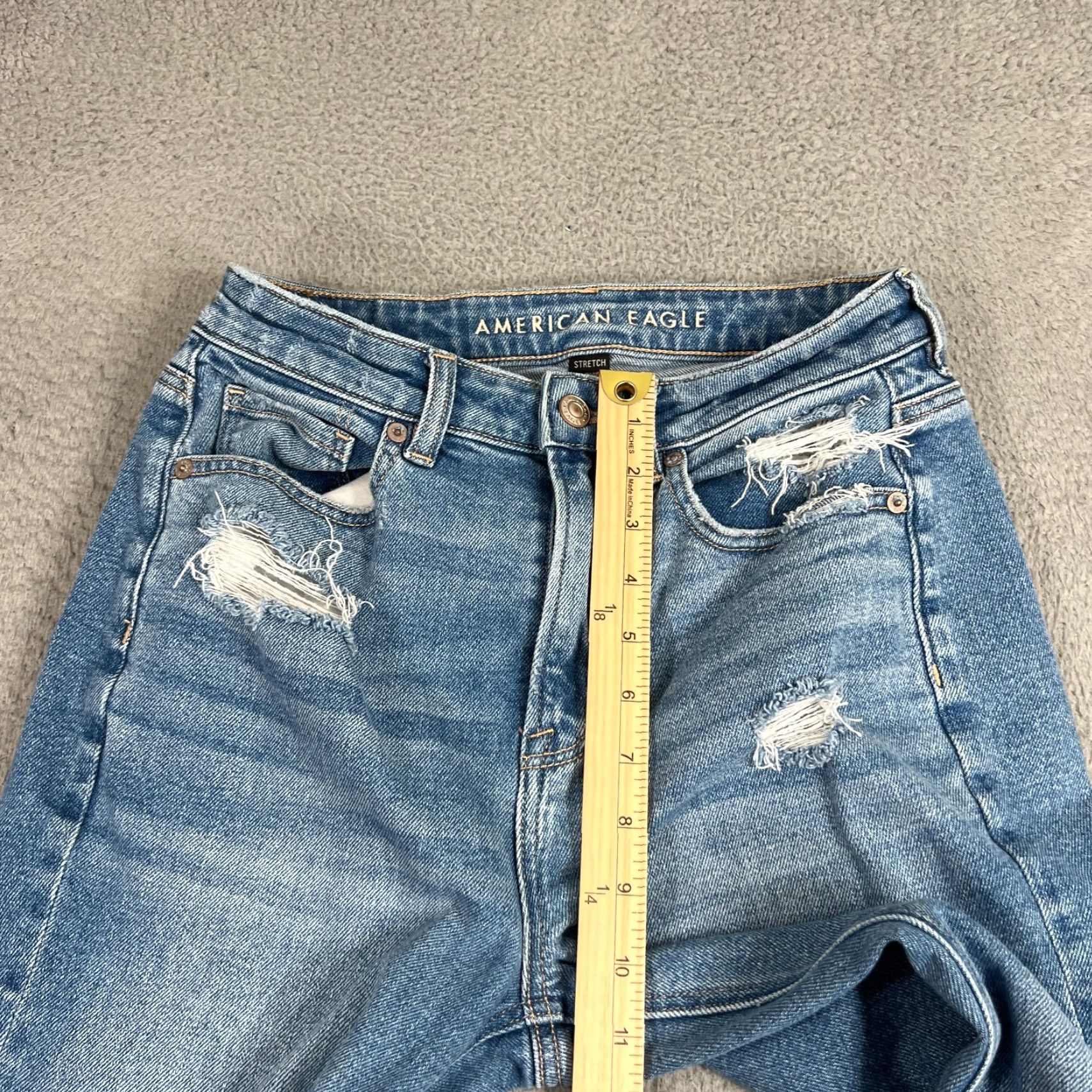 American Eagle Outfitters VINTAGE American Eagle Womens Jeans 4 Blue High Rise Straight Light Wash Denim Casual Pants Size 27" / US 4 / IT 40 - 4 Thumbnail
