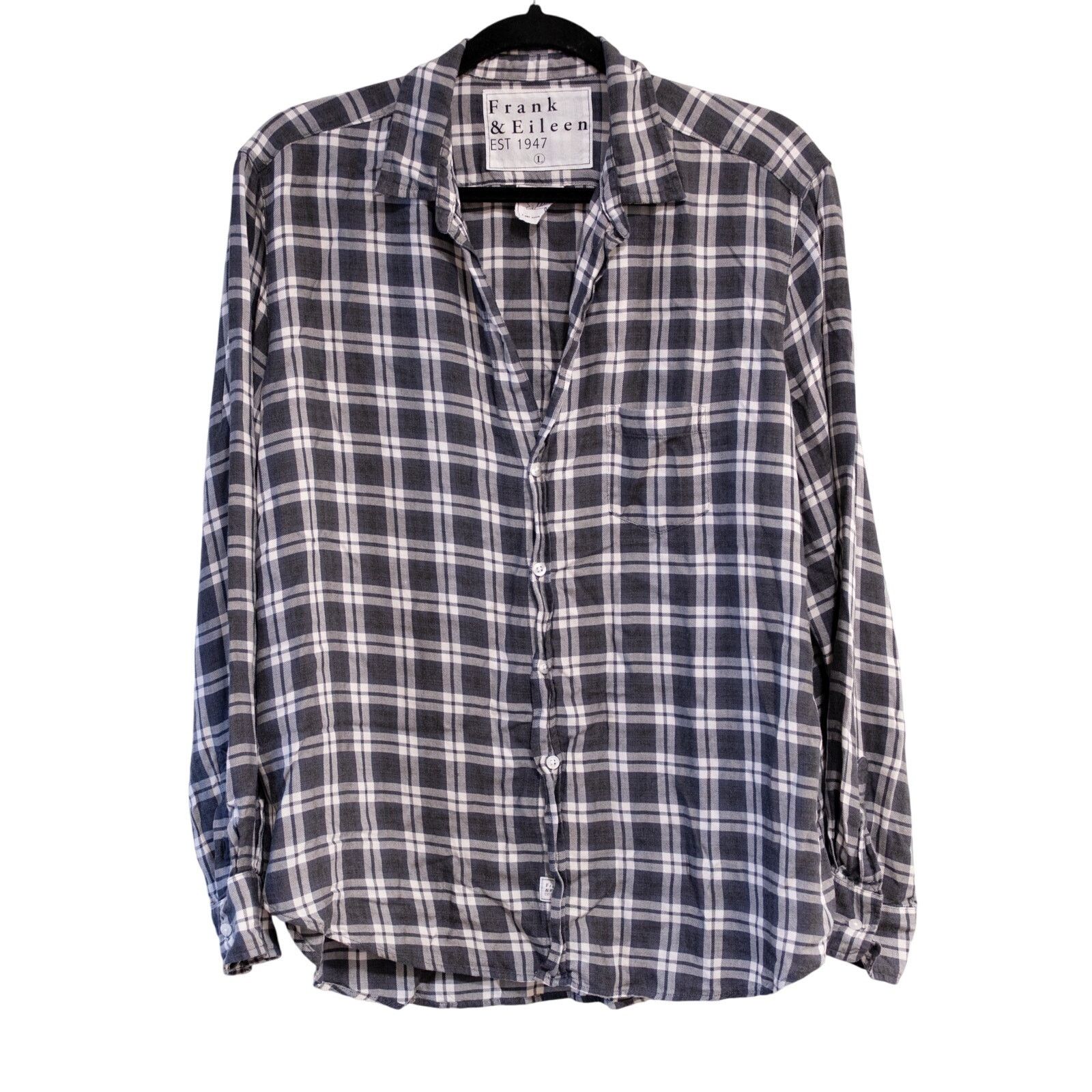 Frank & Eileen Frank & Eileen Eileen Shirt Gray White Windowpane Size L / US 10 / IT 46 - 2 Thumbnail