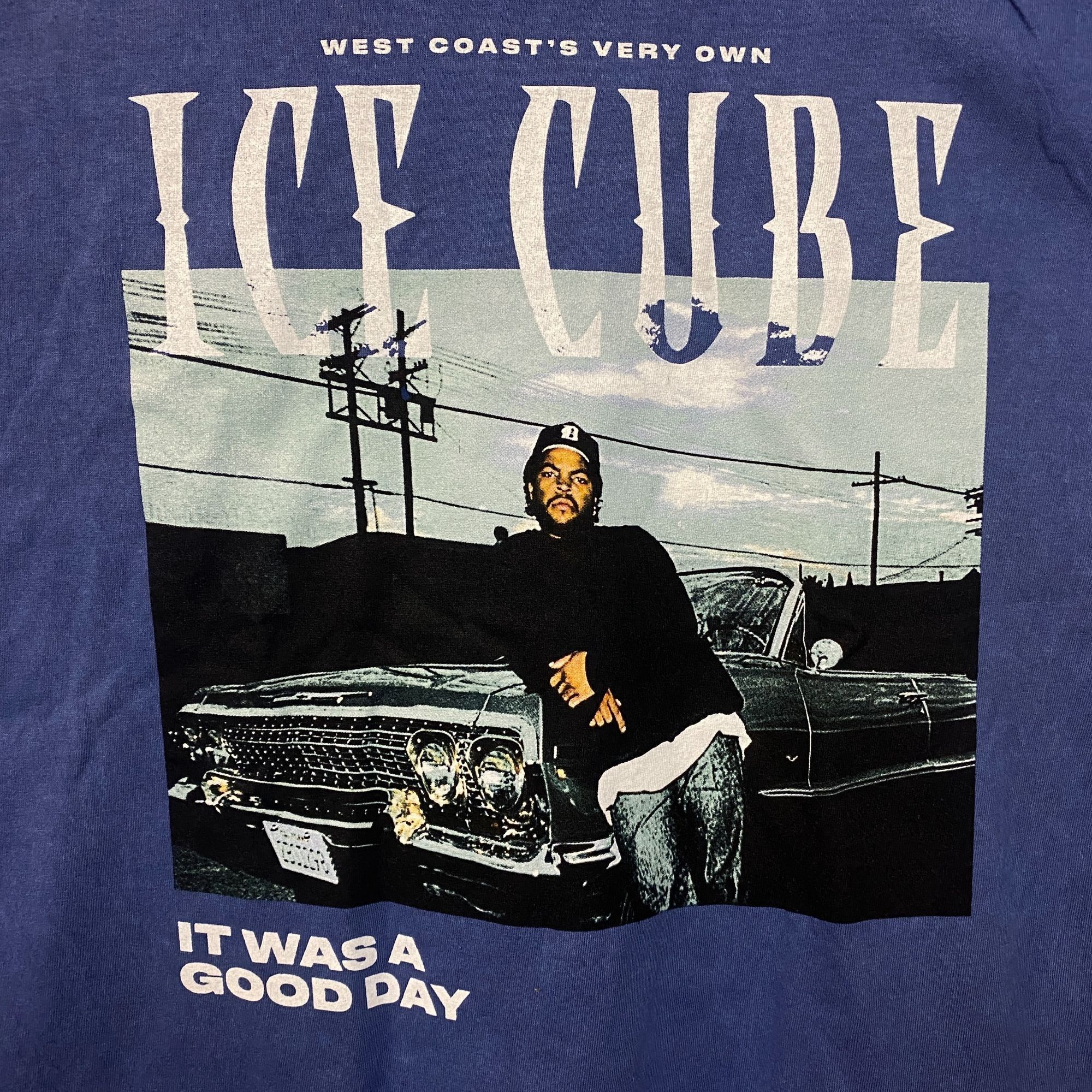 Rap Tees Ice Cube West Coast Good Day Portrait Acid Wash Blue Graphic Size US XL / EU 56 / 4 - 3 Thumbnail