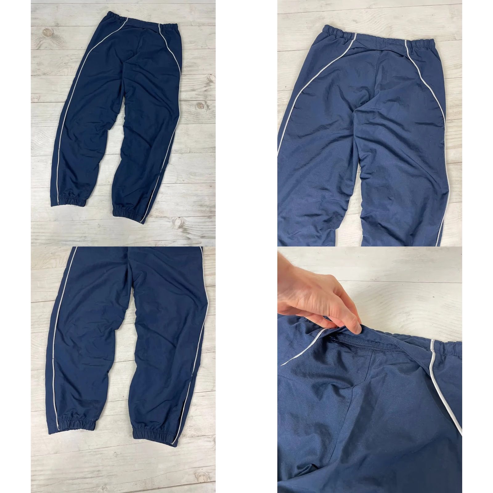 Nike VINTAGE Nike Nylon Pants Striped Track Nike Track Pants Men Size M Blue Size US 31 - 9 Thumbnail