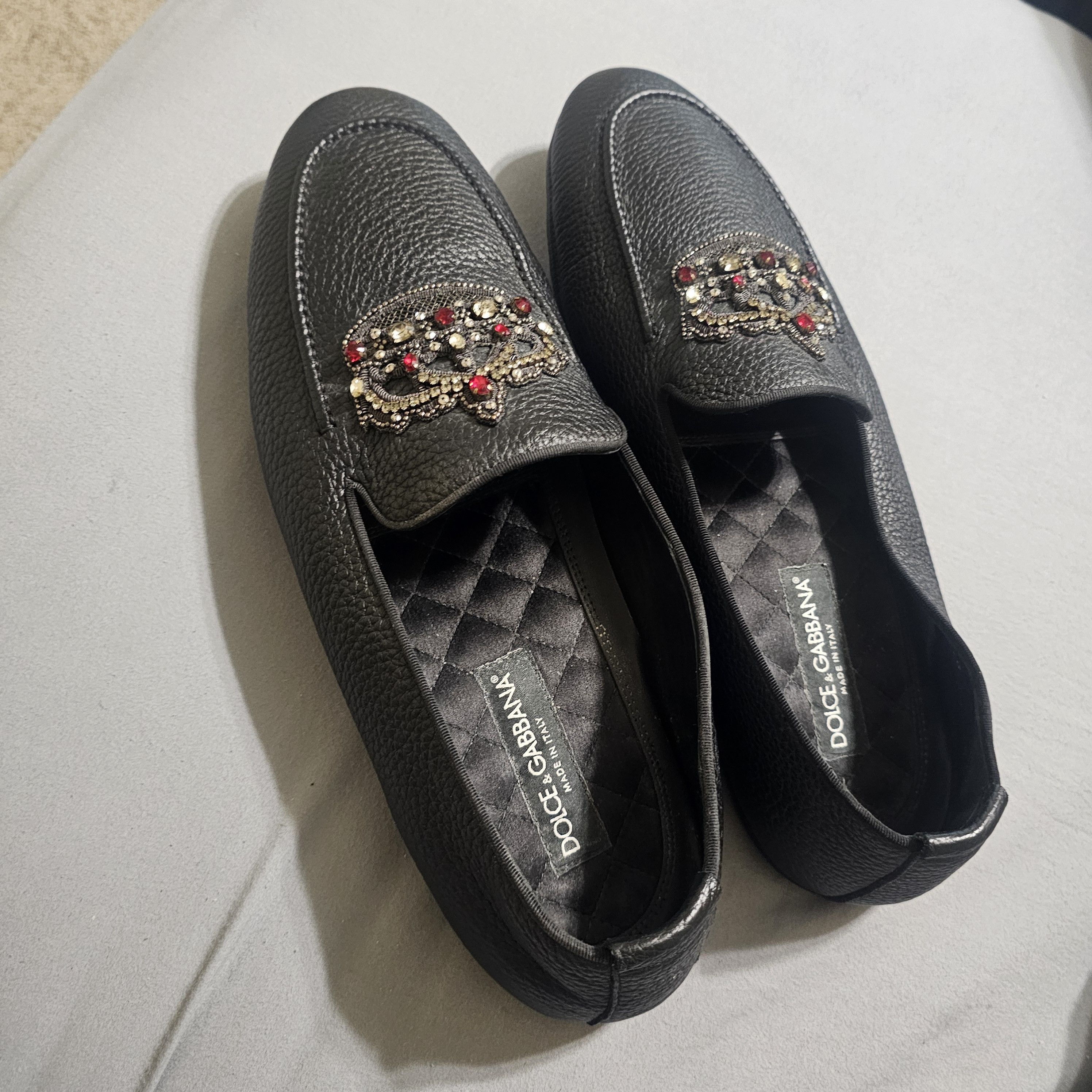 Dolce & Gabbana DOLCE & GABBANA Crystal Baroque Crown Leather KING DRIVER Size US 11 / EU 44 - 5 Thumbnail
